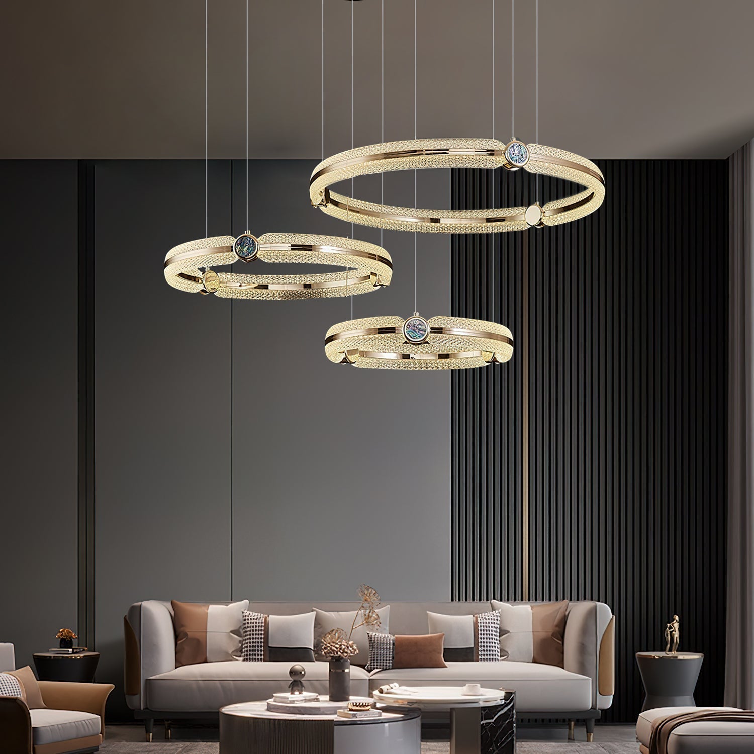 Creative Ring Chandelier-Neutral Decor