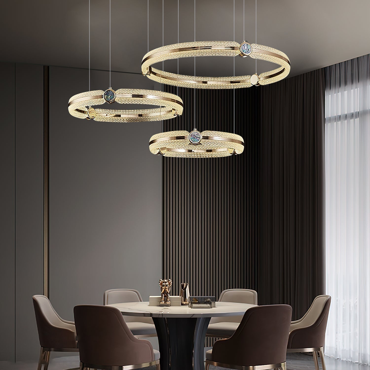 Aurora Chandelier Creative Ring-Neutral Decor