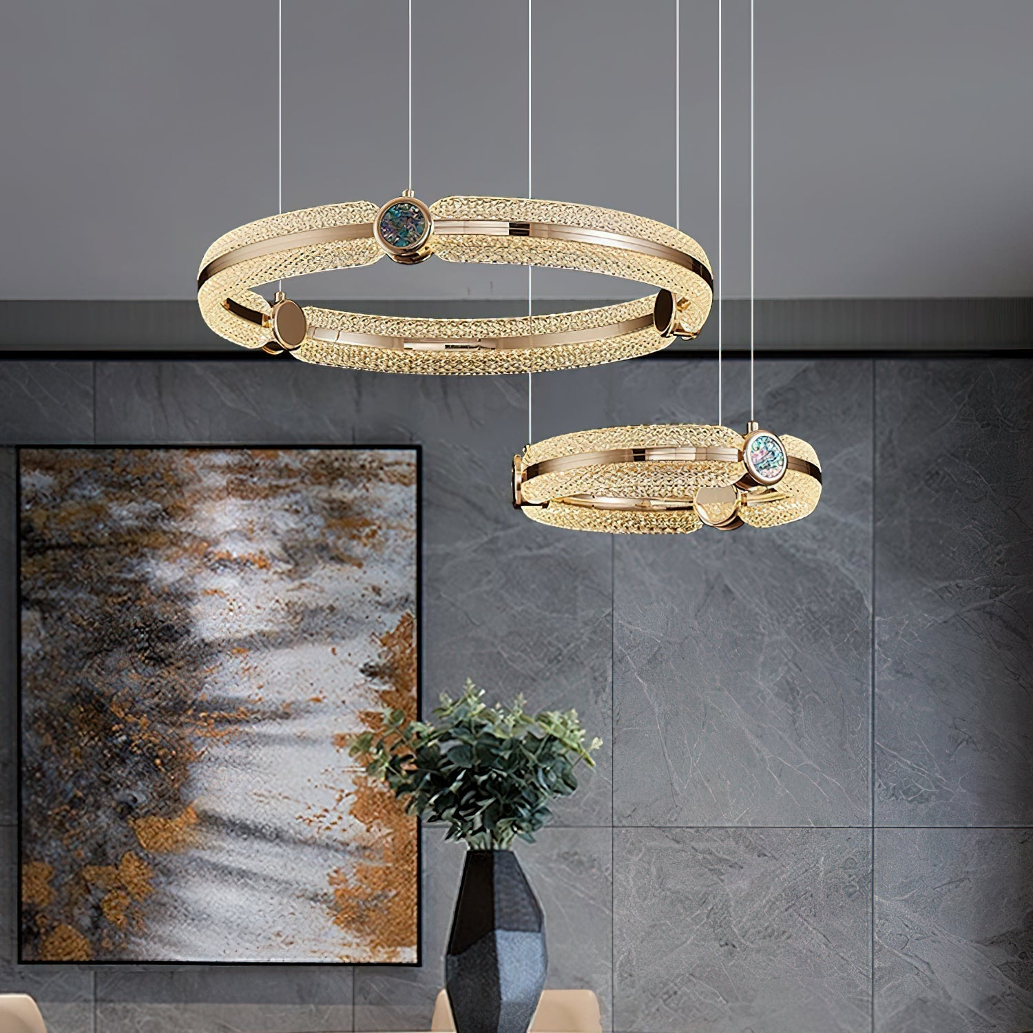 Aurora Chandelier Creative Ring-Neutral Decor