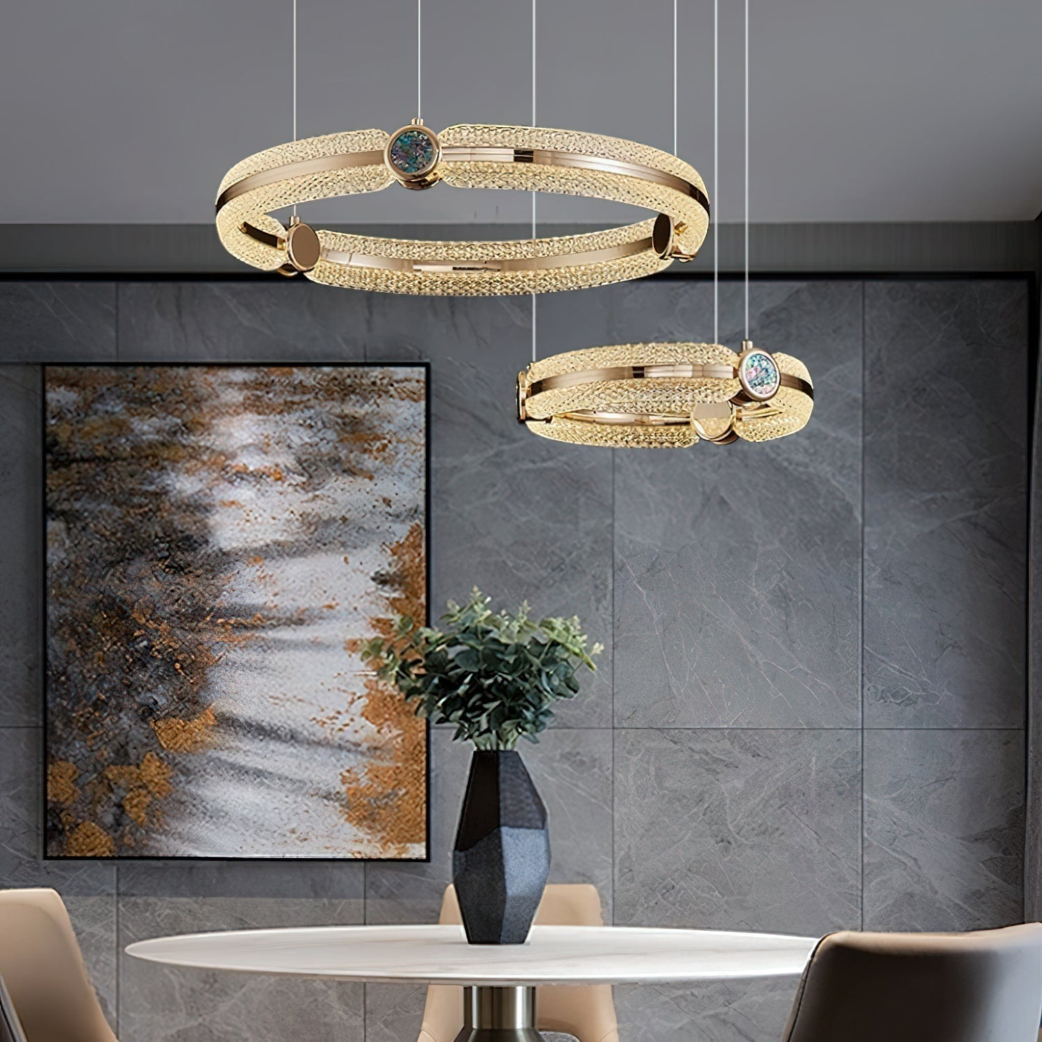Aurora Chandelier Creative Ring-Neutral Decor
