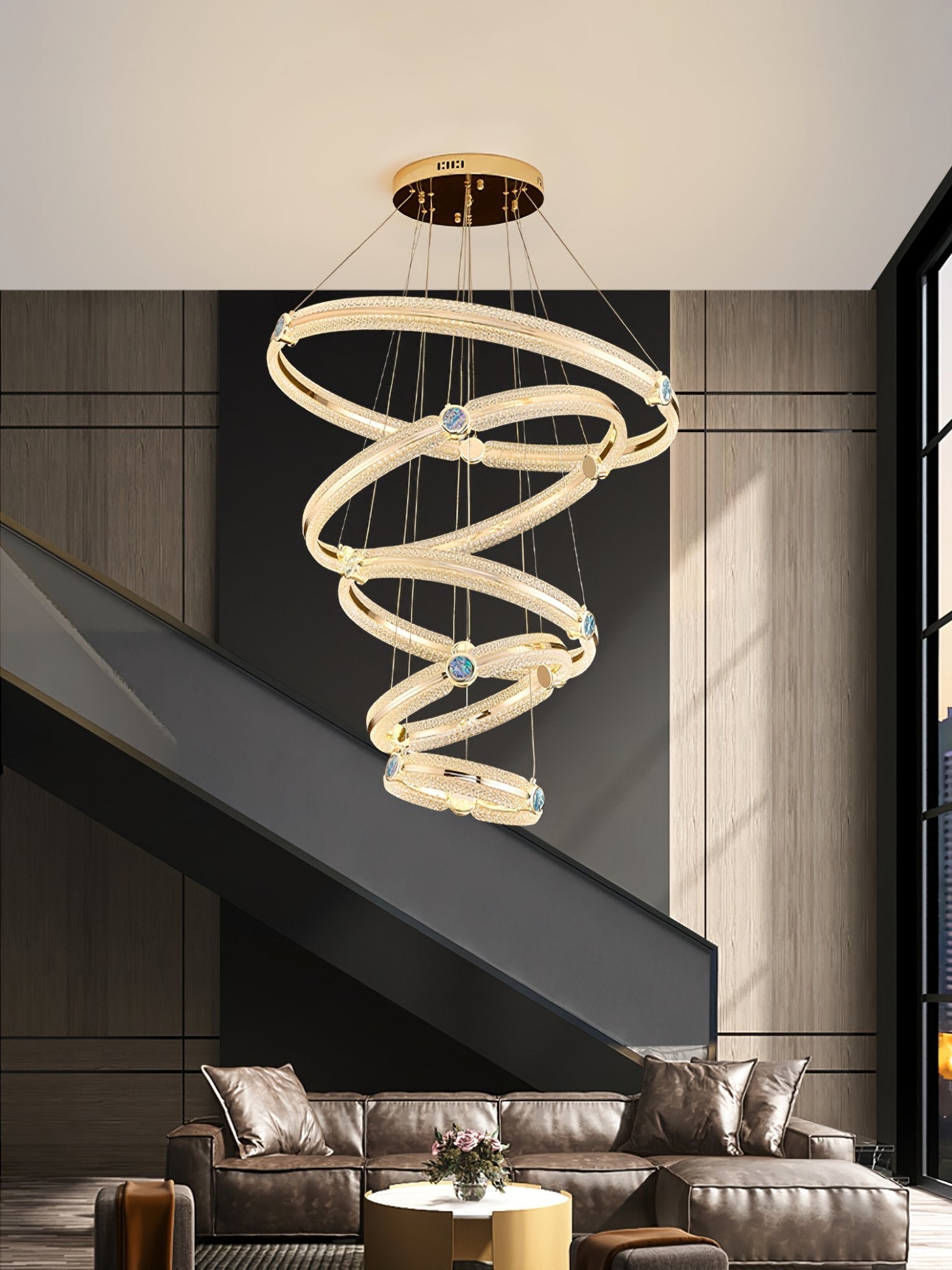 Aurora Chandelier Creative Ring-Neutral Decor