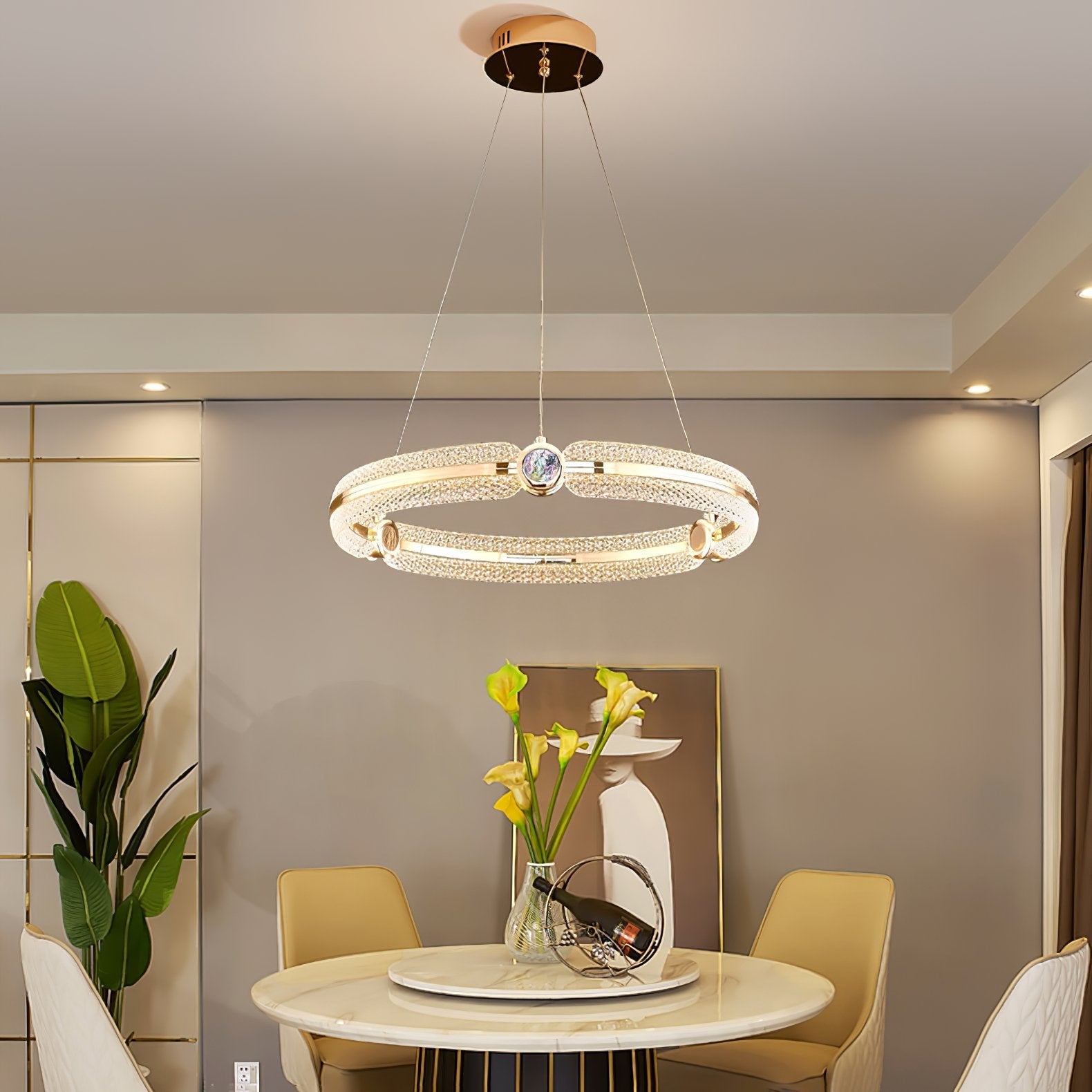 Aurora Chandelier Creative Ring-Neutral Decor