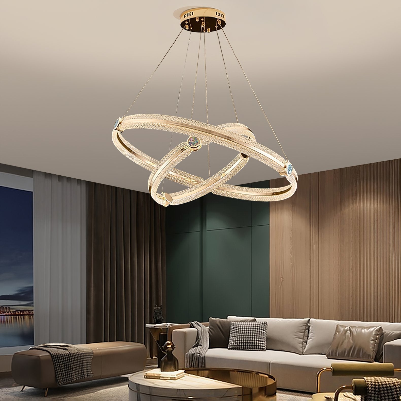 Aurora Chandelier Creative Ring-Neutral Decor