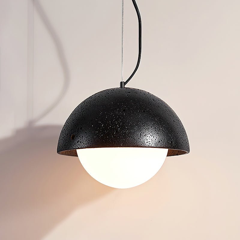 Avdoraris Dome-Shaped Travertine Pendant Light-Neutral Decor