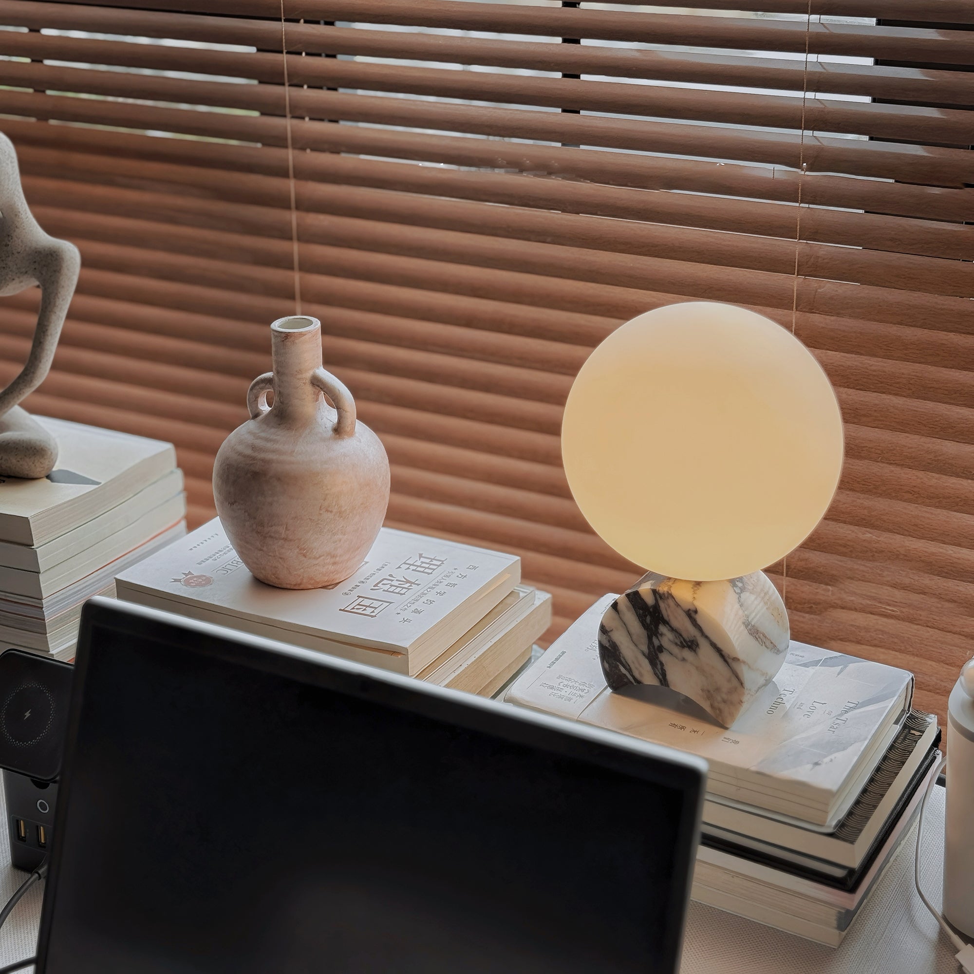 Crescent Marble Table Lamp