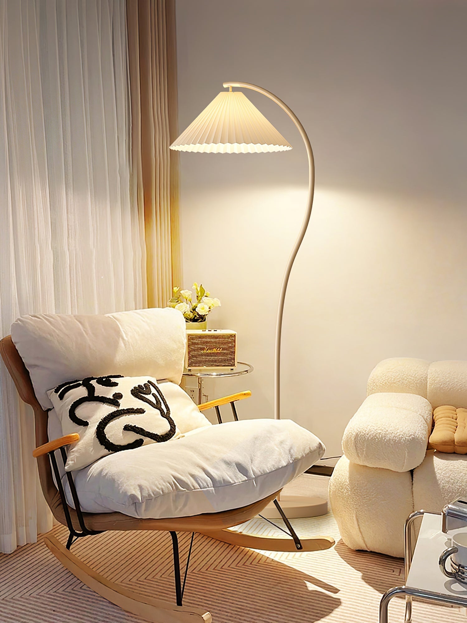 Fyrel Minimalist Fabric Floor Lamp-Neutral Decor