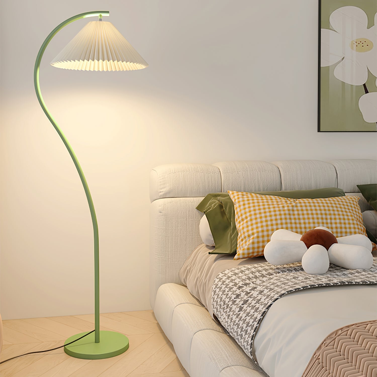 Fyrel Minimalist Fabric Floor Lamp-Neutral Decor