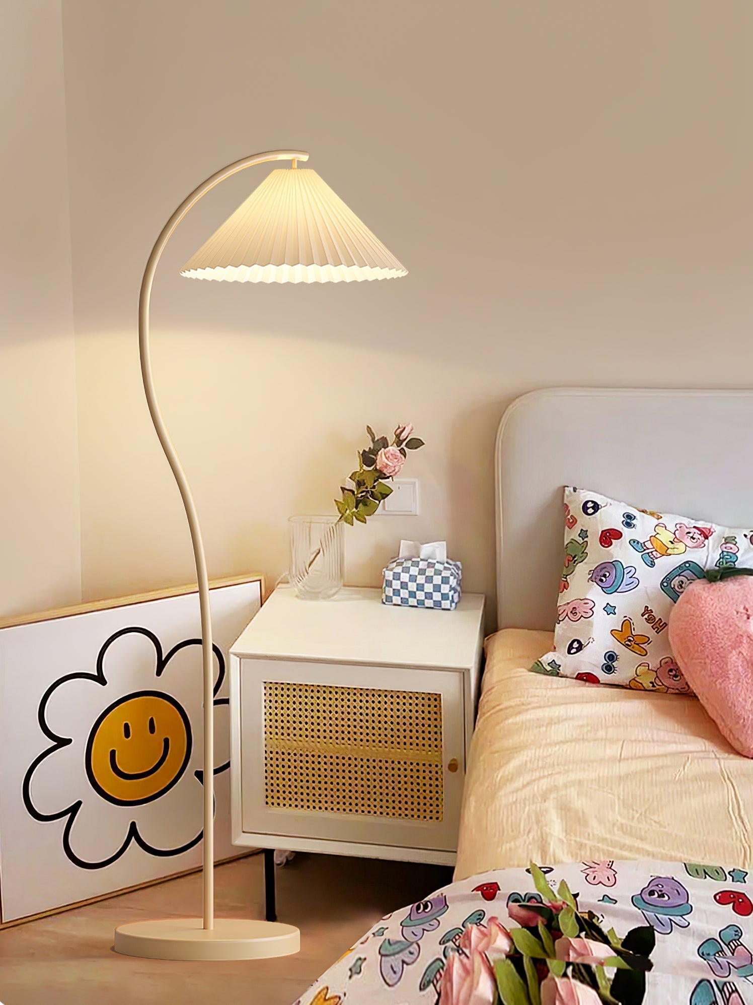 Fyrel Minimalist Fabric Floor Lamp-Neutral Decor