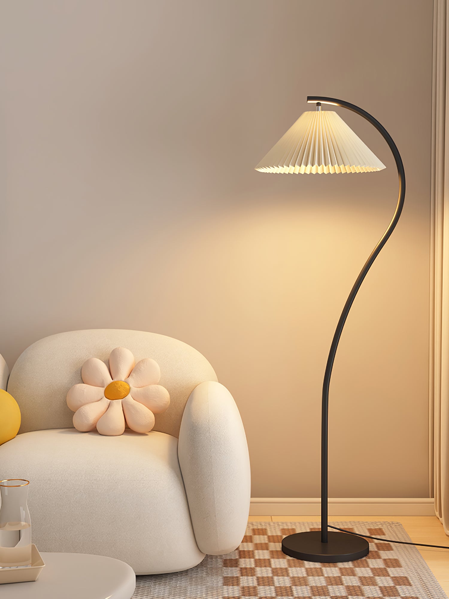 Fyrel Minimalist Fabric Floor Lamp-Neutral Decor