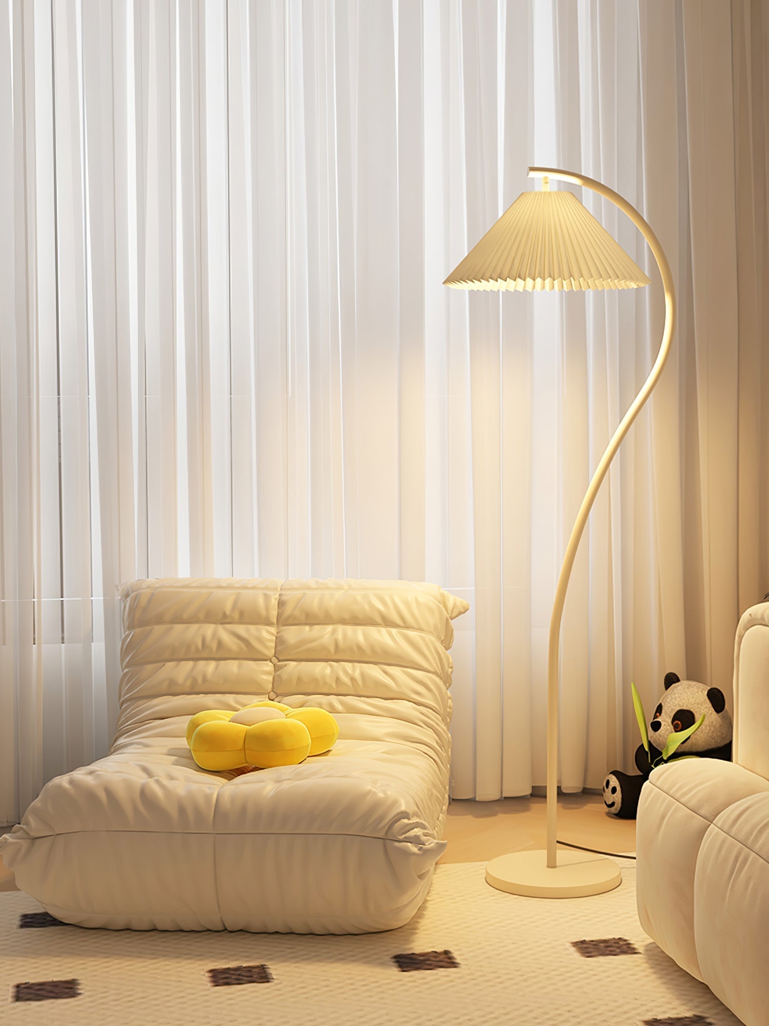 Fyrel Minimalist Fabric Floor Lamp-Neutral Decor