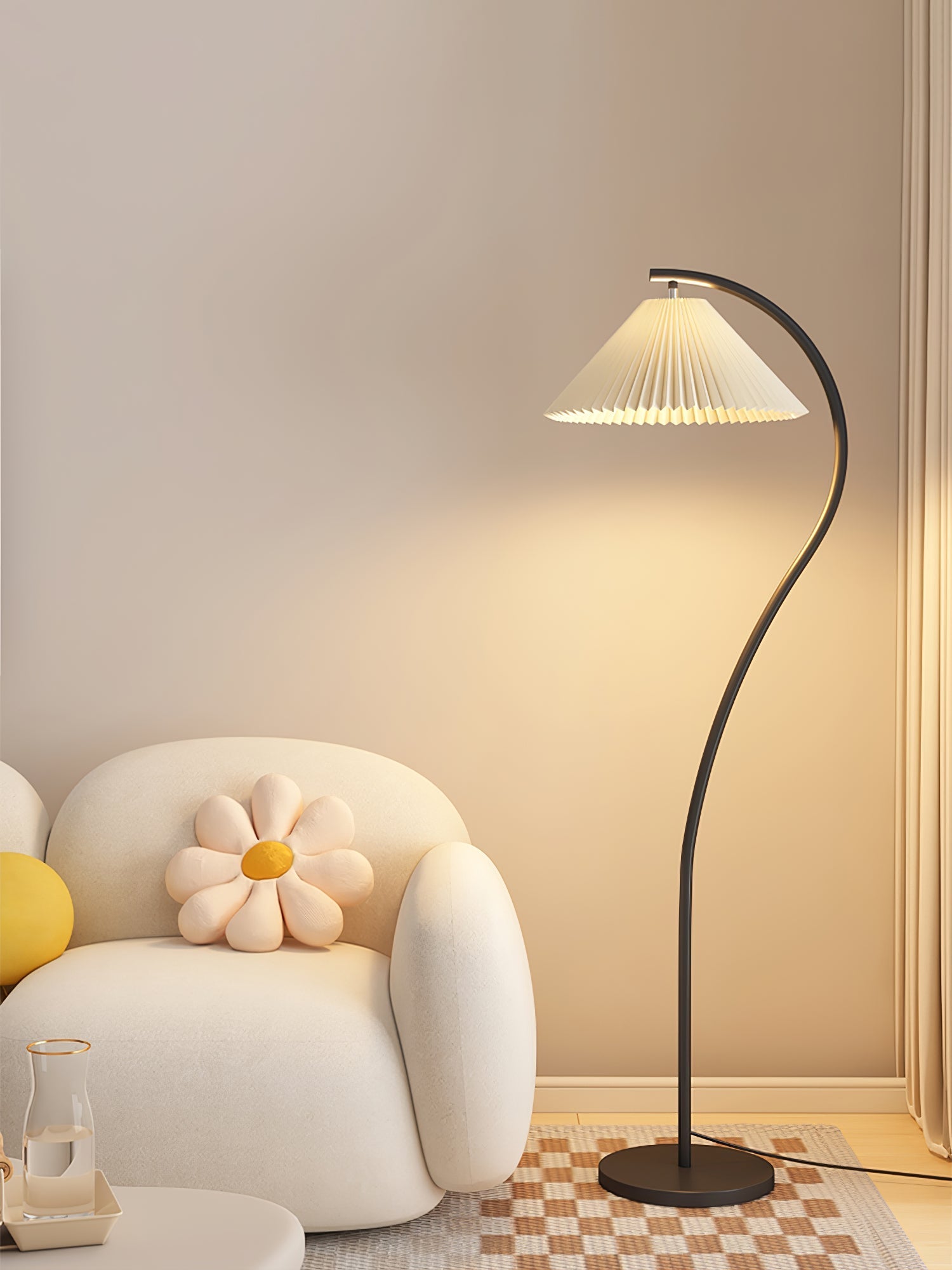 Fyrel Minimalist Fabric Floor Lamp-Neutral Decor