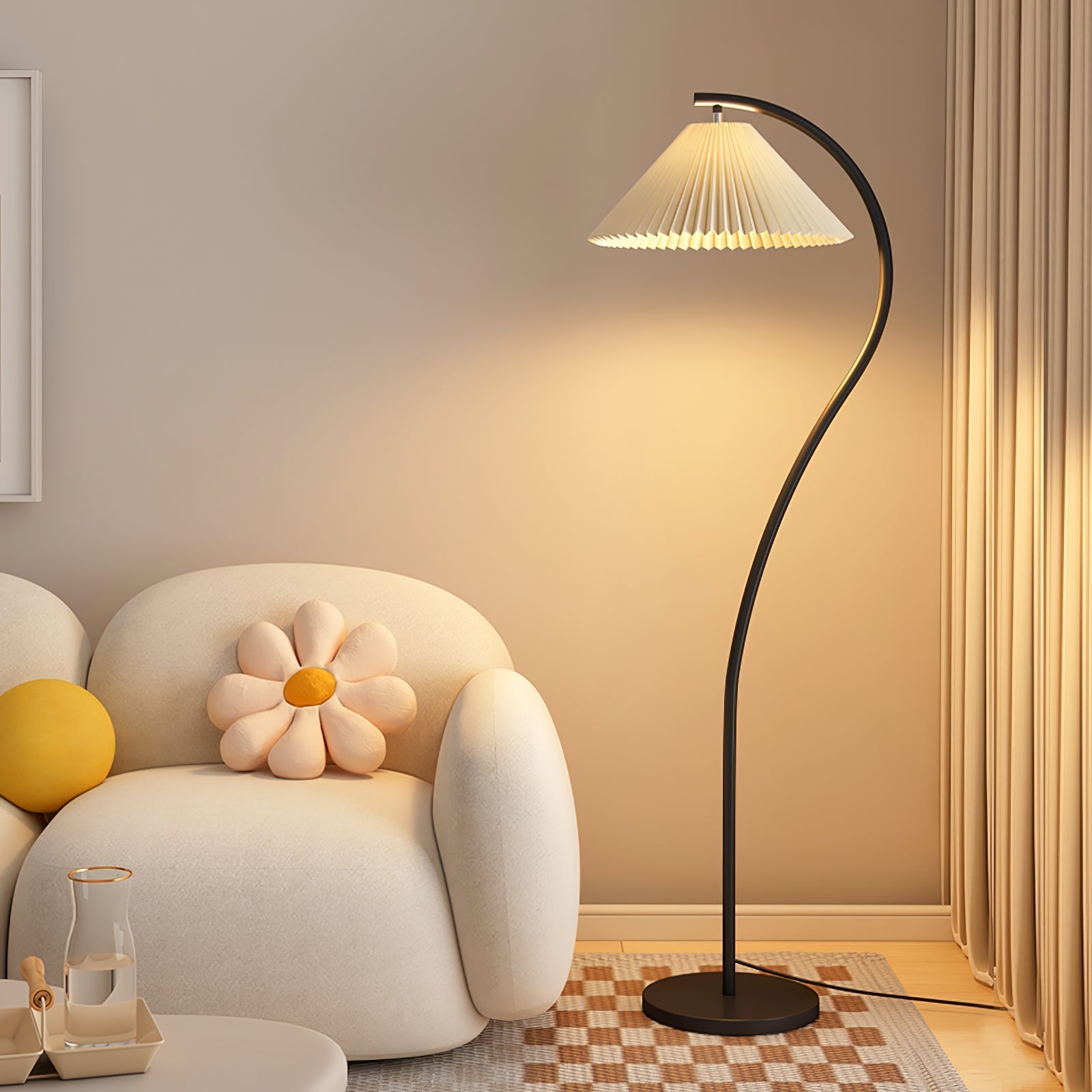 Fyrel Minimalist Fabric Floor Lamp-Neutral Decor