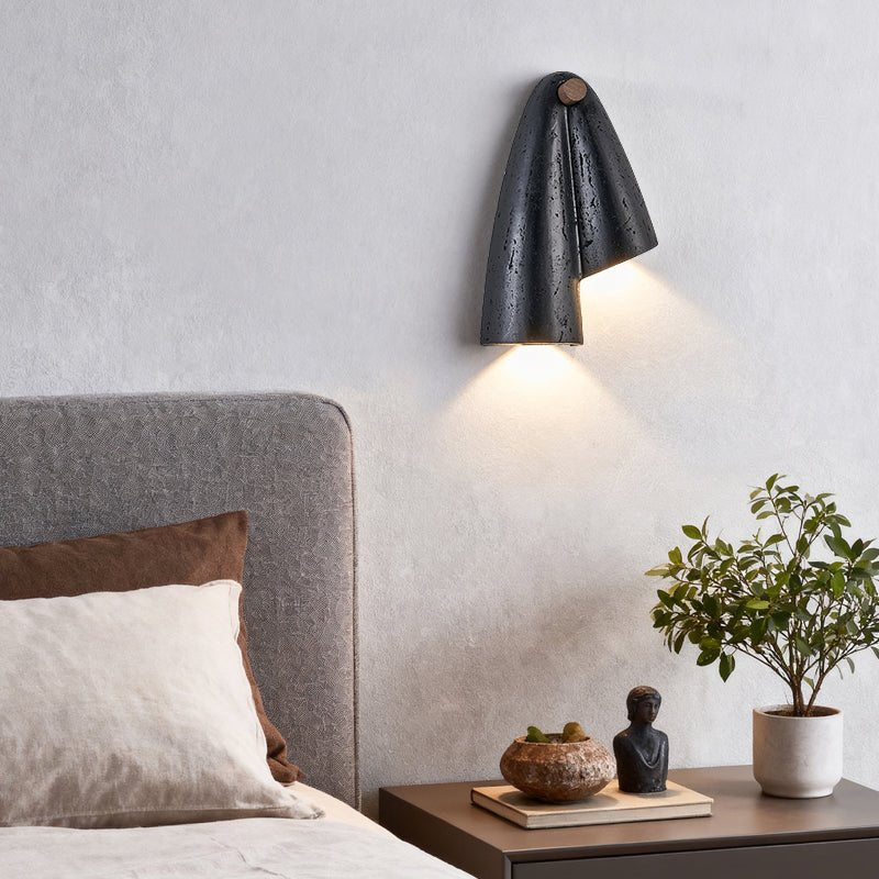 Kora Modern Black Travertine Wall Lamp-Neutral Decor