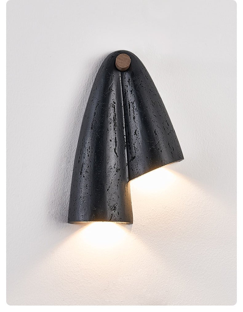 Kora Modern Black Travertine Wall Lamp-Neutral Decor