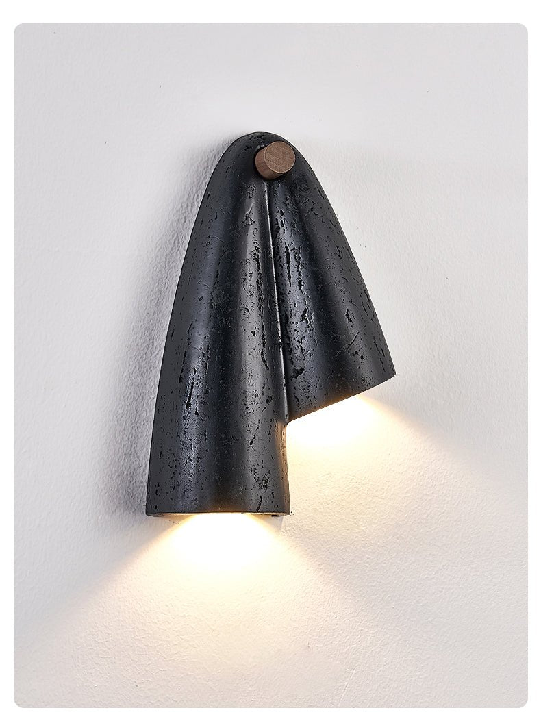 Kora Modern Black Travertine Wall Lamp-Neutral Decor