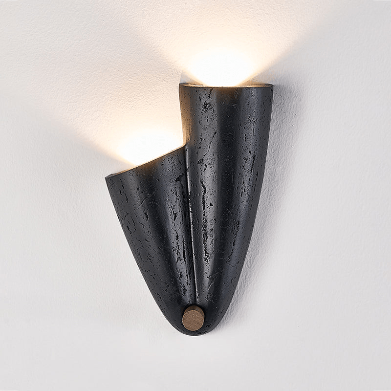 Kora Modern Black Travertine Wall Lamp-Neutral Decor