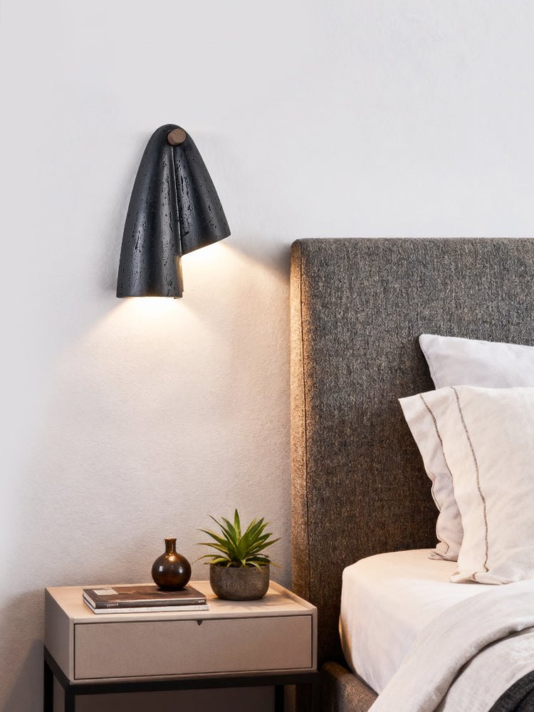 Kora Modern Black Travertine Wall Lamp-Neutral Decor