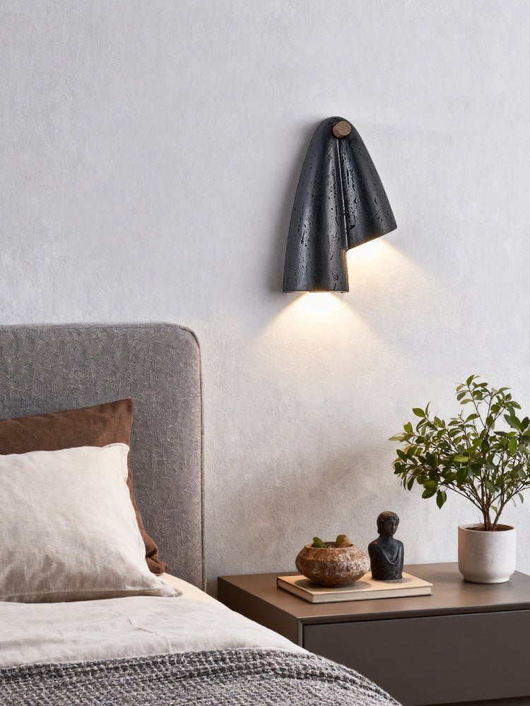 Kora Modern Black Travertine Wall Lamp-Neutral Decor