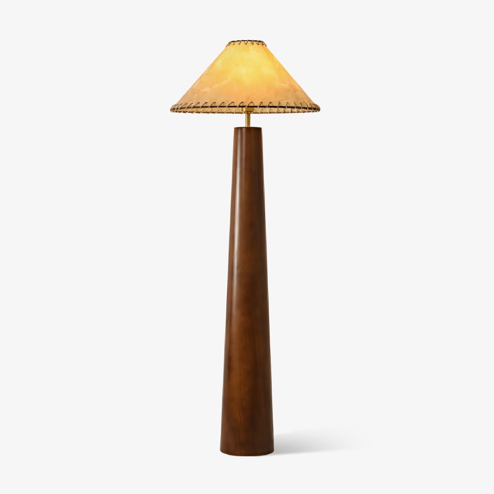 Kaelin Wooden Column Floor Lamp-Neutral Decor