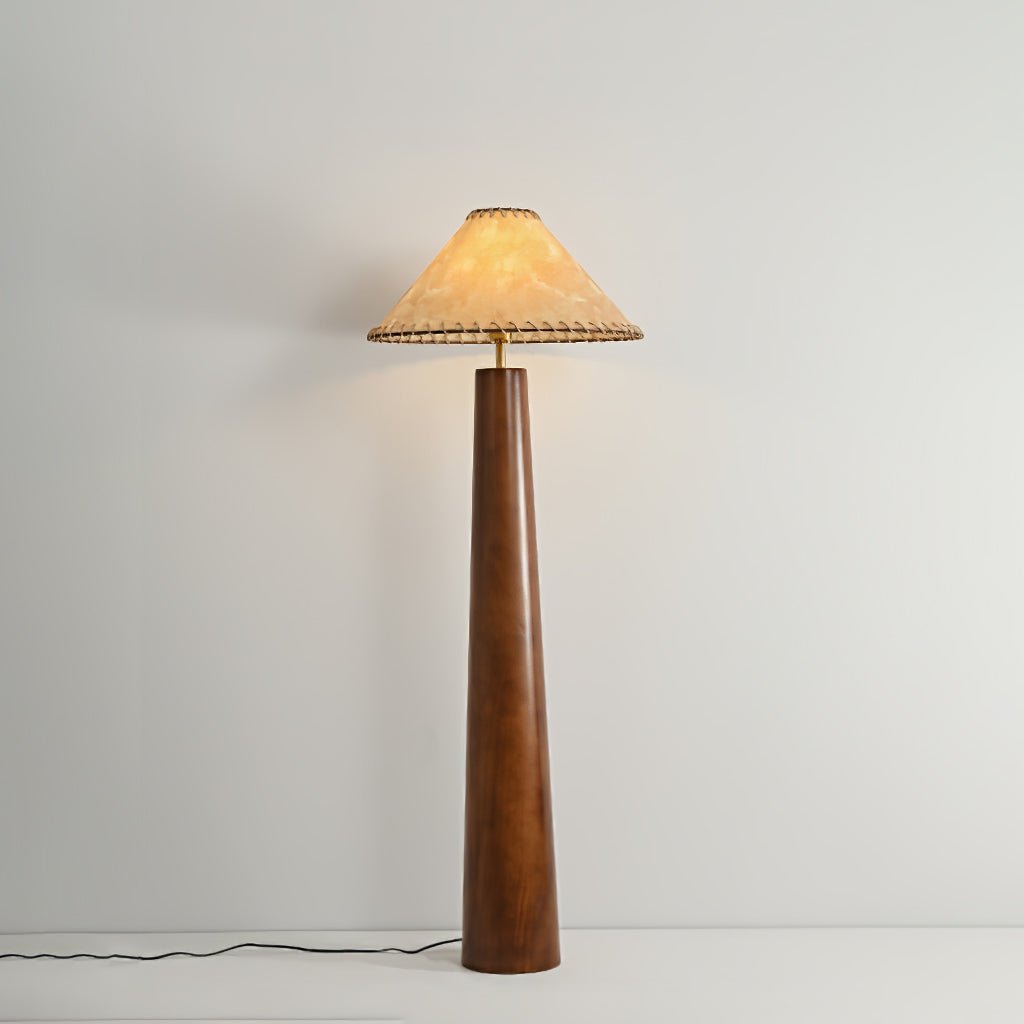 Kaelin Wooden Column Floor Lamp-Neutral Decor