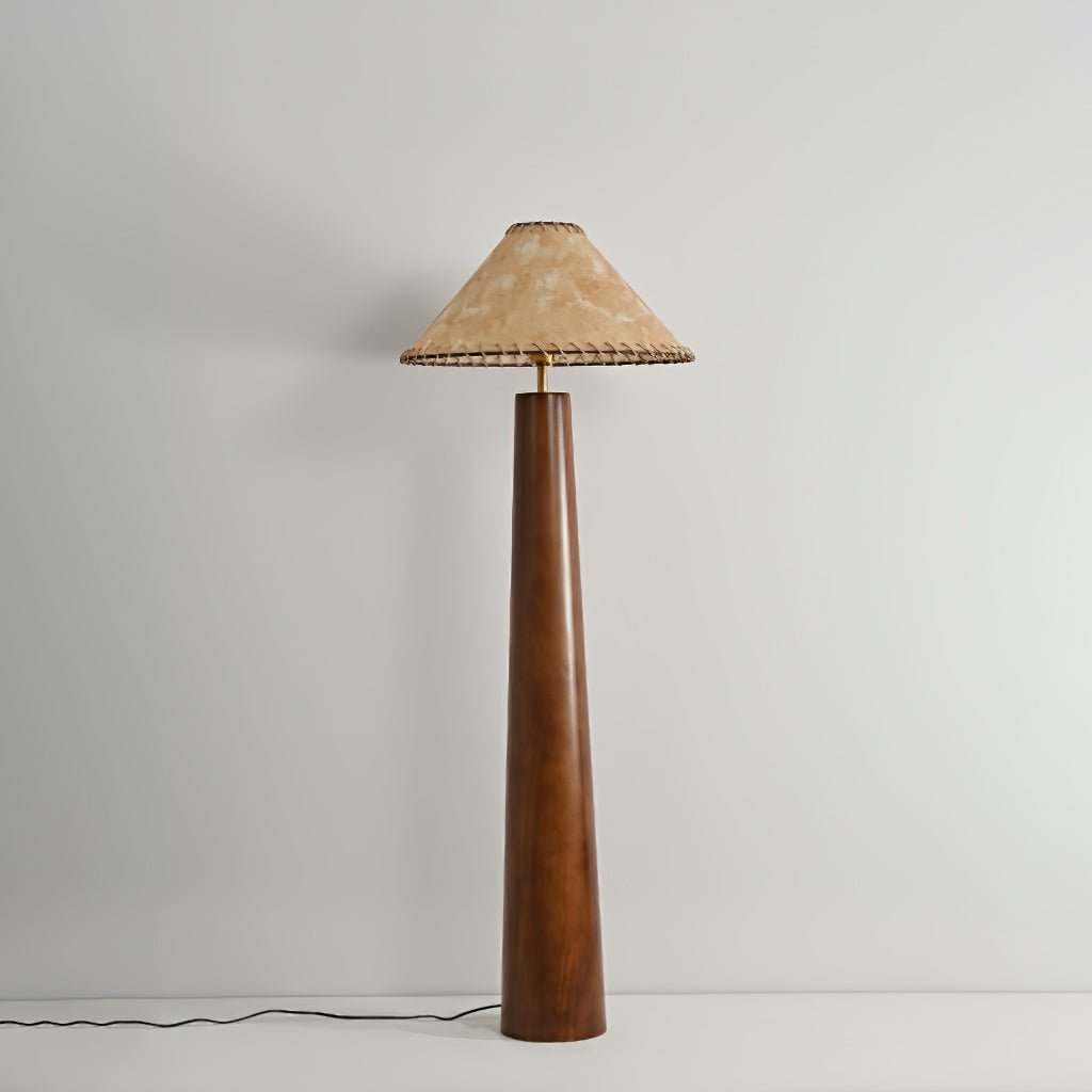 Kaelin Wooden Column Floor Lamp-Neutral Decor