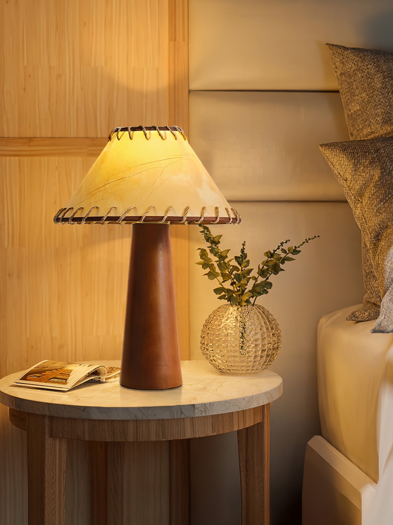 Kaelin Wooden Column Floor Lamp-Neutral Decor