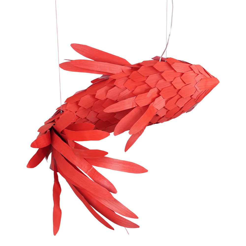 Vamararae Crimson Swirl Koi Pendant Light-Neutral Decor