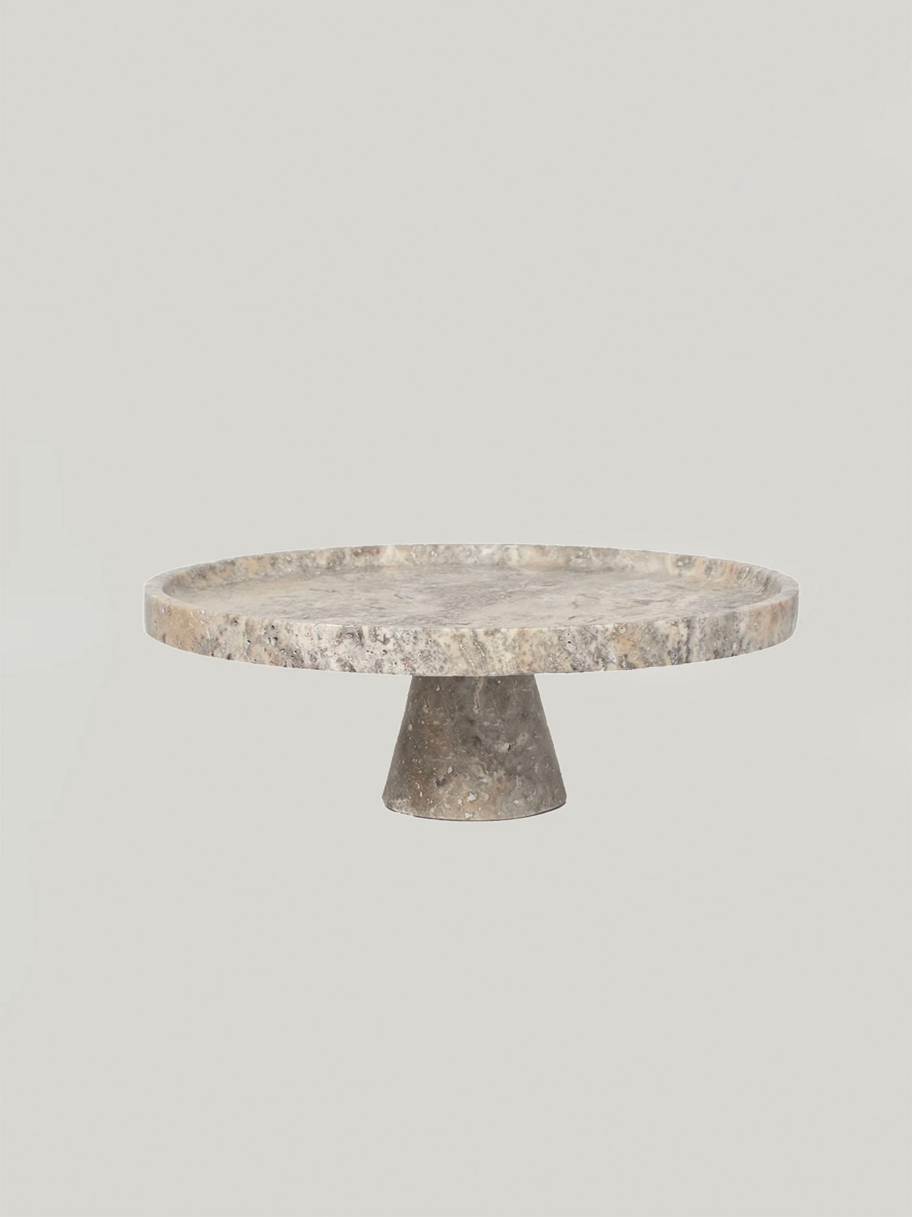 Tesk Marquina Marble Pedestal Tray-Neutral Decor