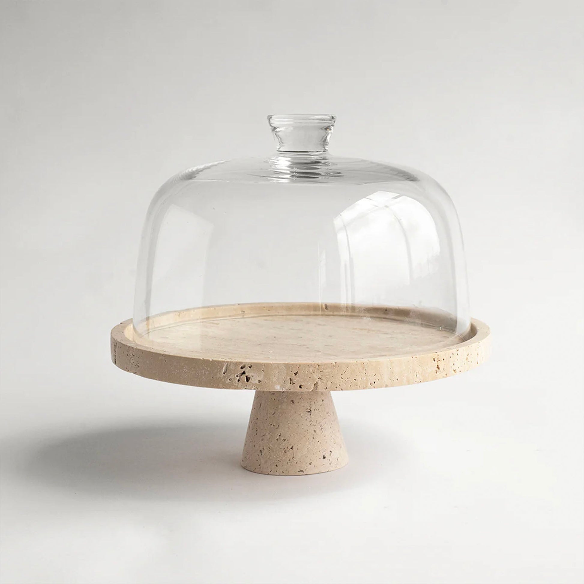 Tesk Marquina Marble Pedestal Tray-Neutral Decor