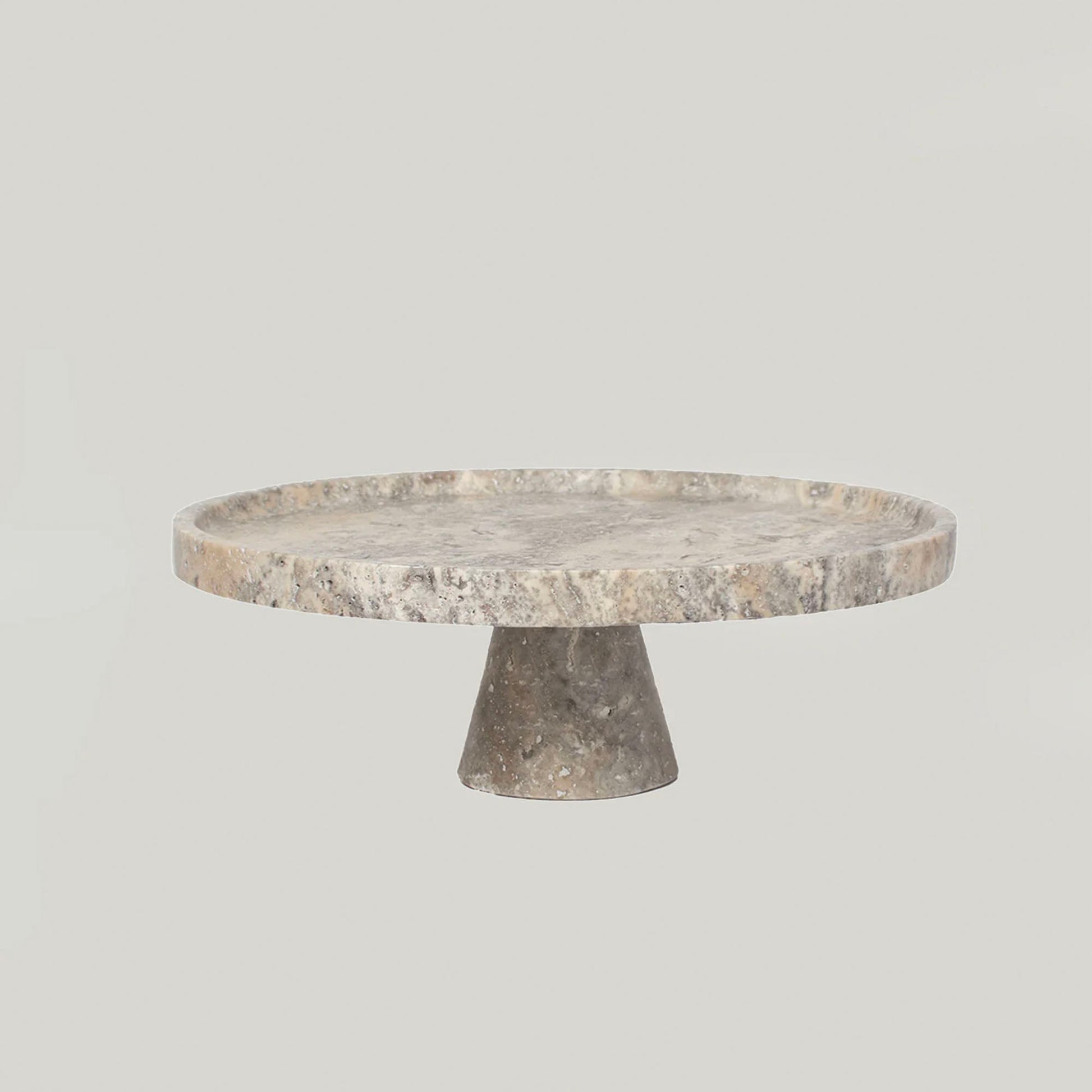Tesk Marquina Marble Pedestal Tray-Neutral Decor