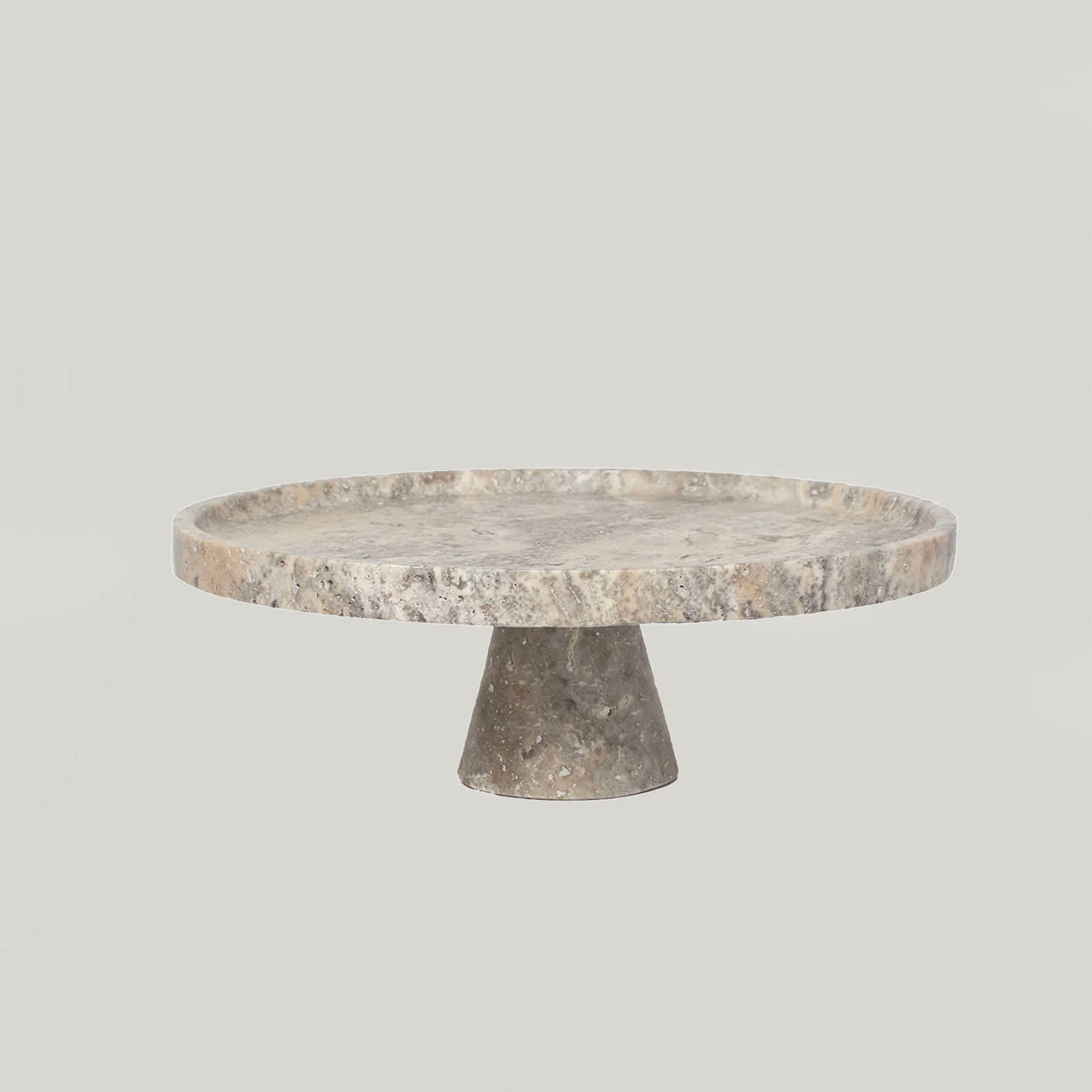Tesk Marquina Marble Pedestal Tray-Neutral Decor