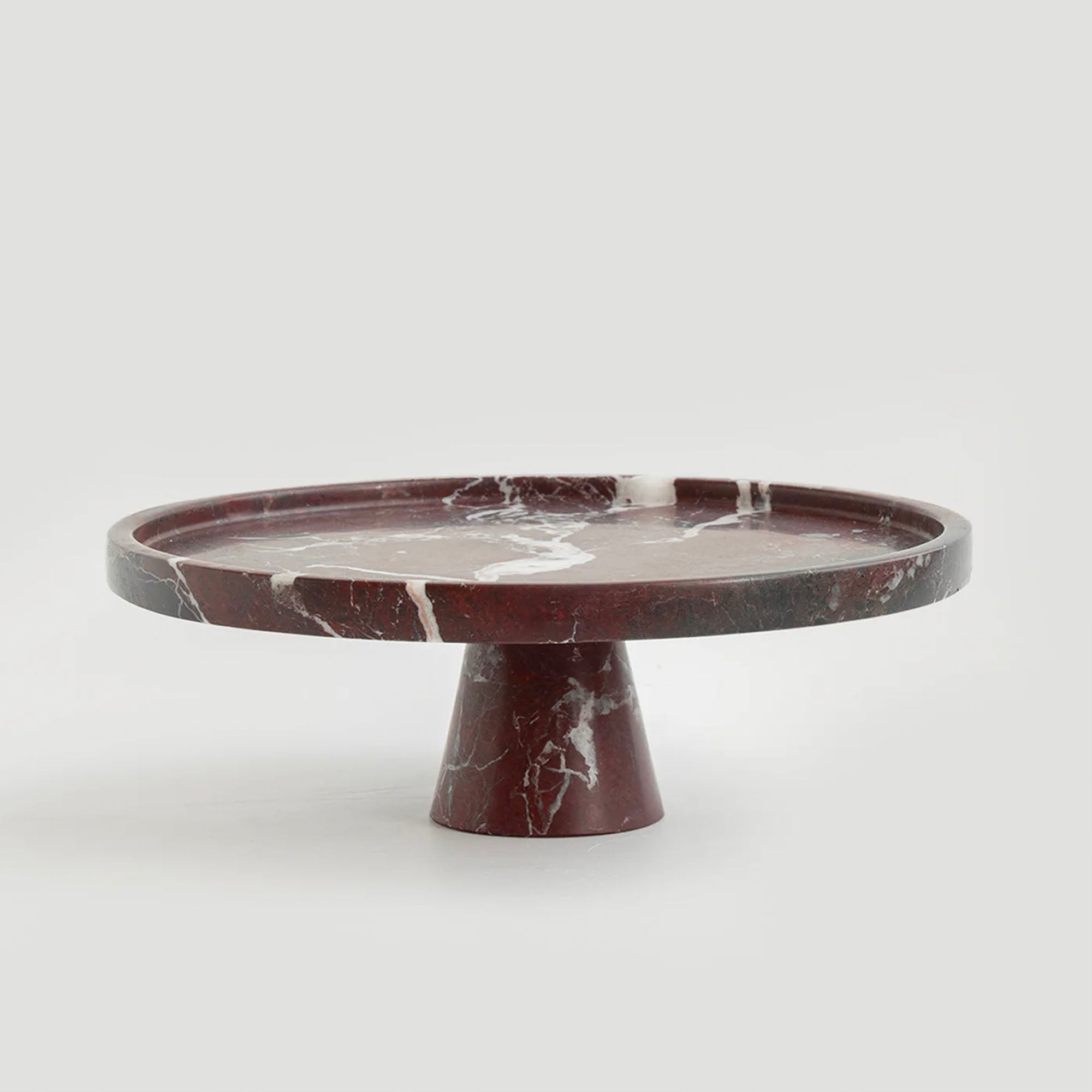 Tesk Marquina Marble Pedestal Tray-Neutral Decor