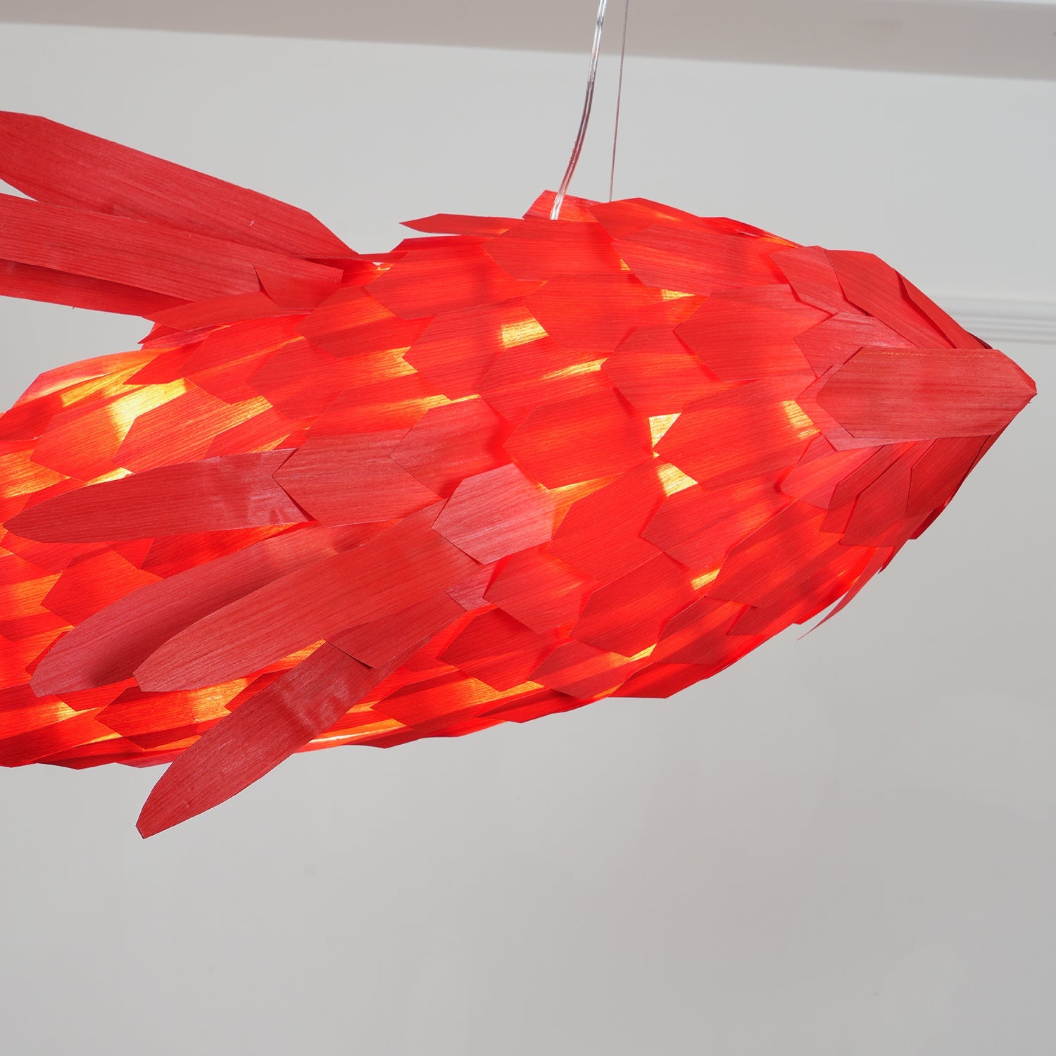 Crimson Swirl Koi Chandelier-Neutral Decor