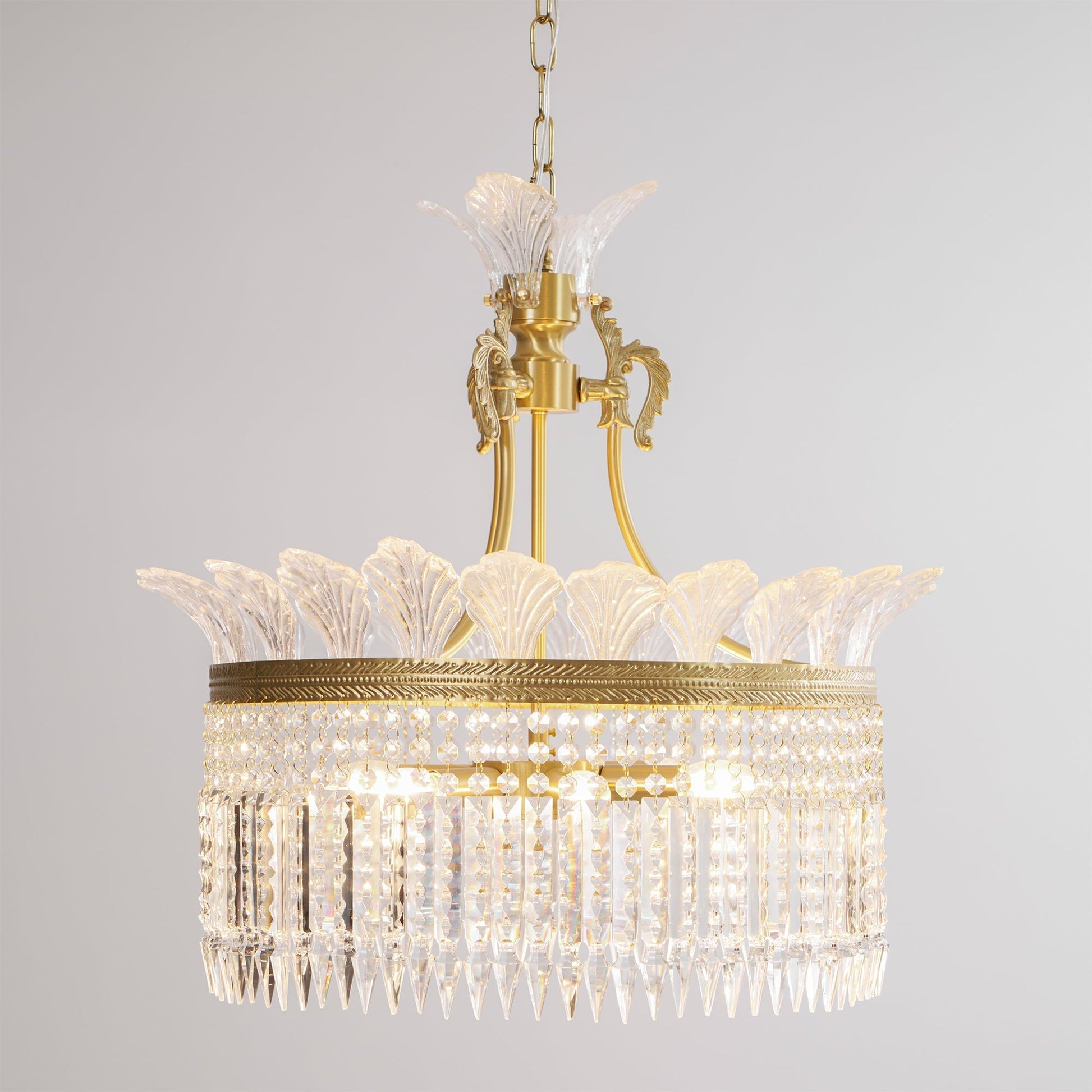 Xelra Chandelier Brass & Crystal - Neutralighting