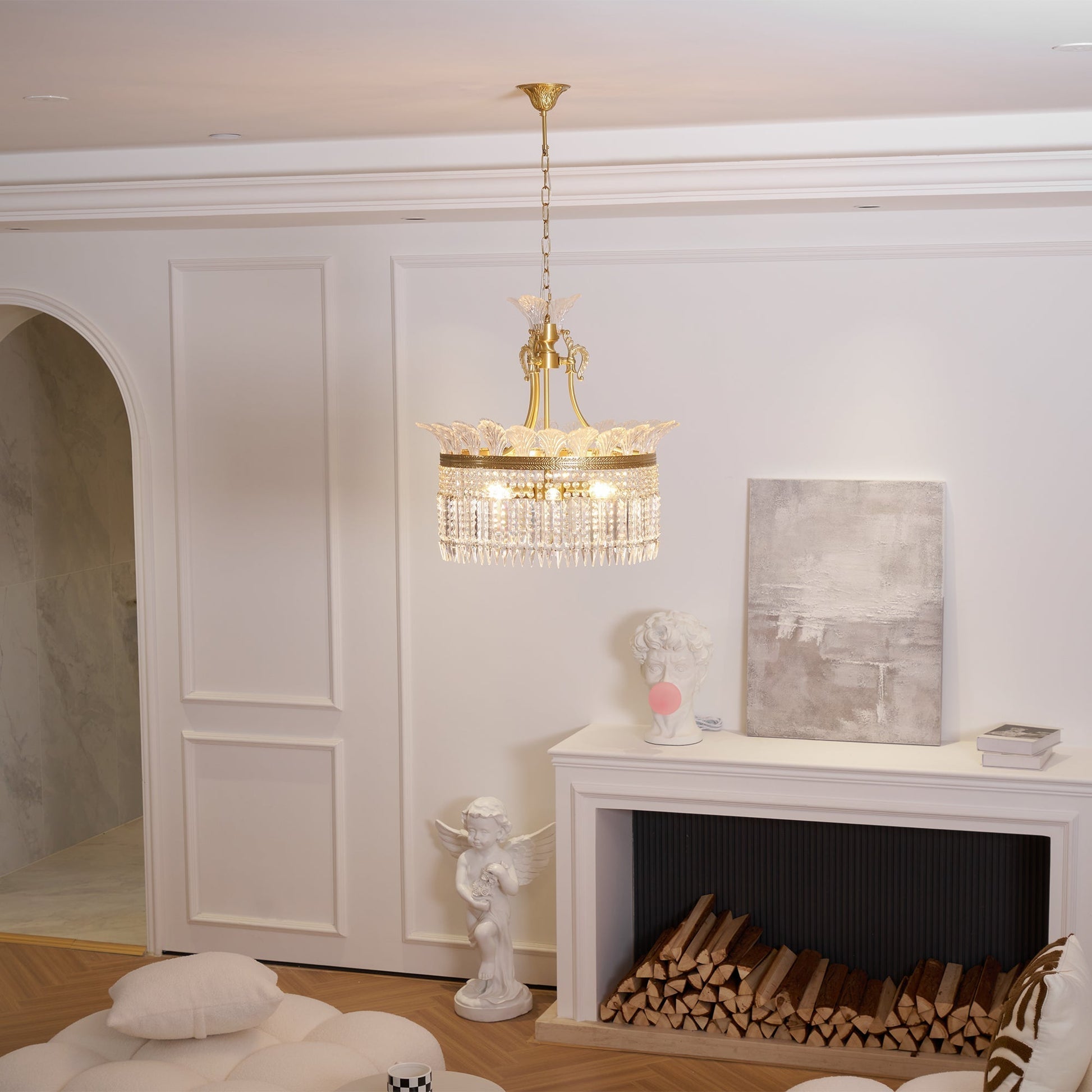 Xelra Chandelier Brass & Crystal - Neutralighting