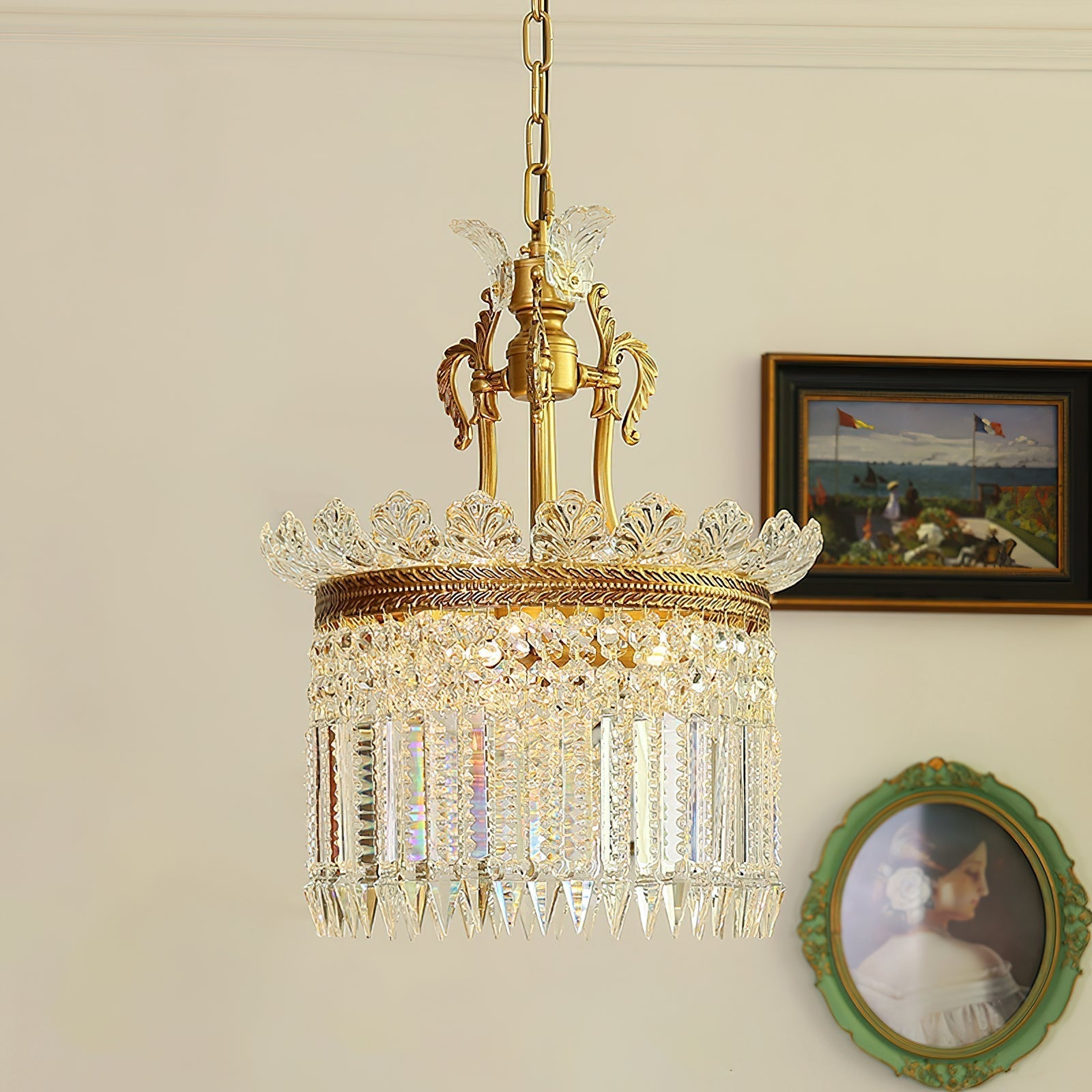 Xelra Chandelier Brass & Crystal - Neutralighting