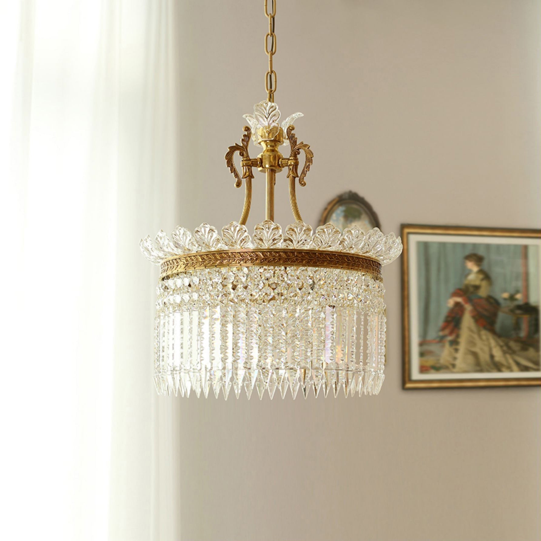 Xelra Chandelier Brass & Crystal - Neutralighting