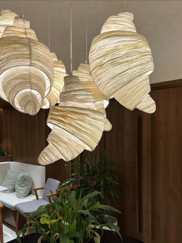 Croissant Fabric Pendant Light-Neutral Decor