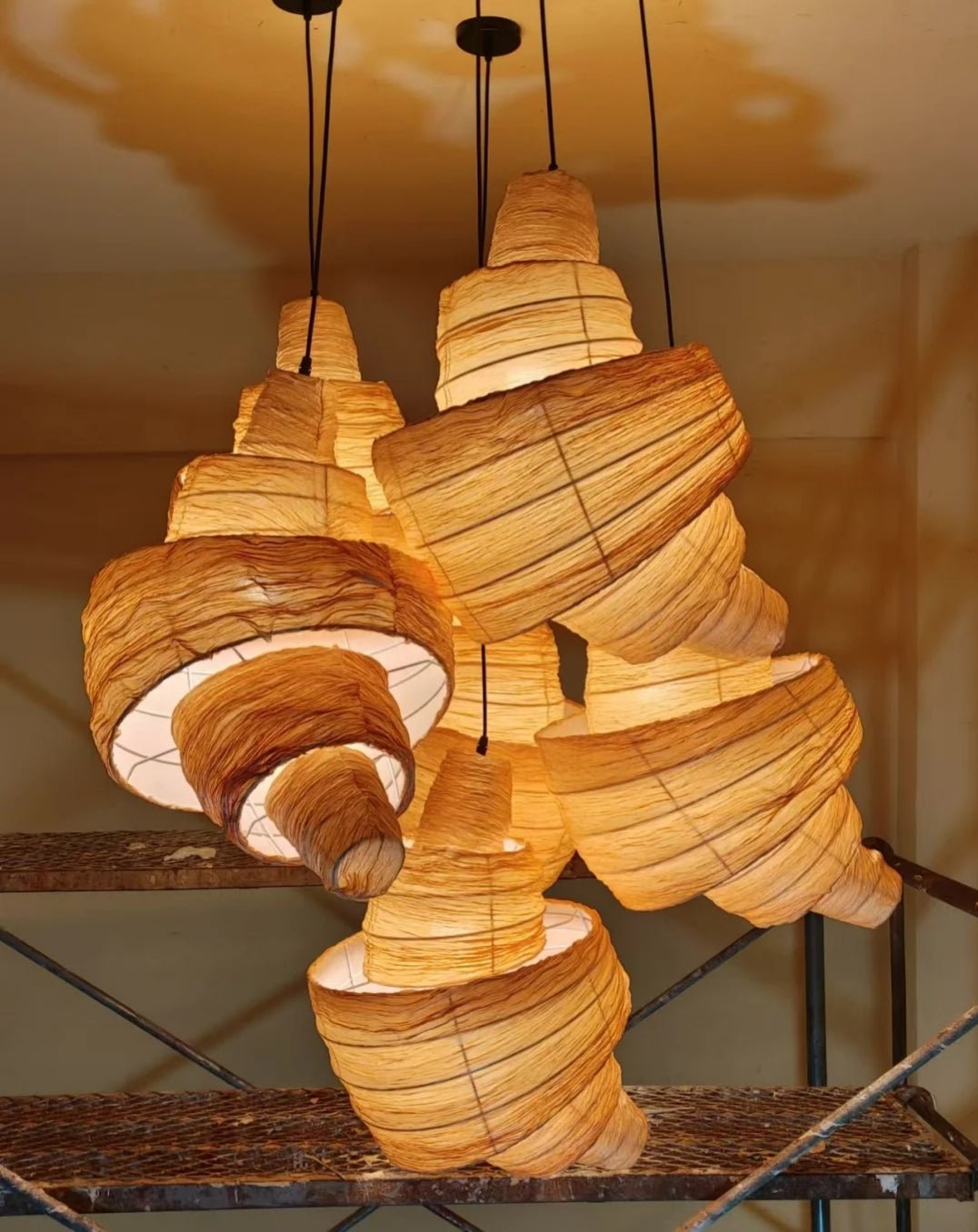 Croissant Fabric Pendant Light-Neutral Decor