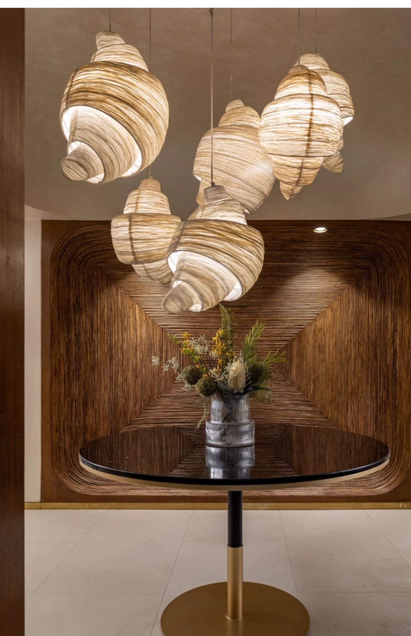 Croissant Fabric Pendant Light-Neutral Decor