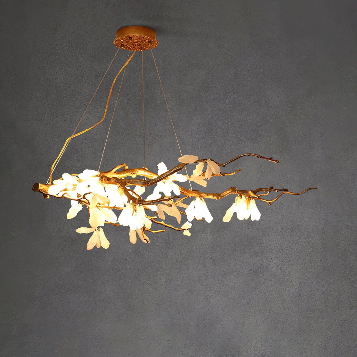 Irtvin Chandelier Branch Stone Organic-Neutral Decor