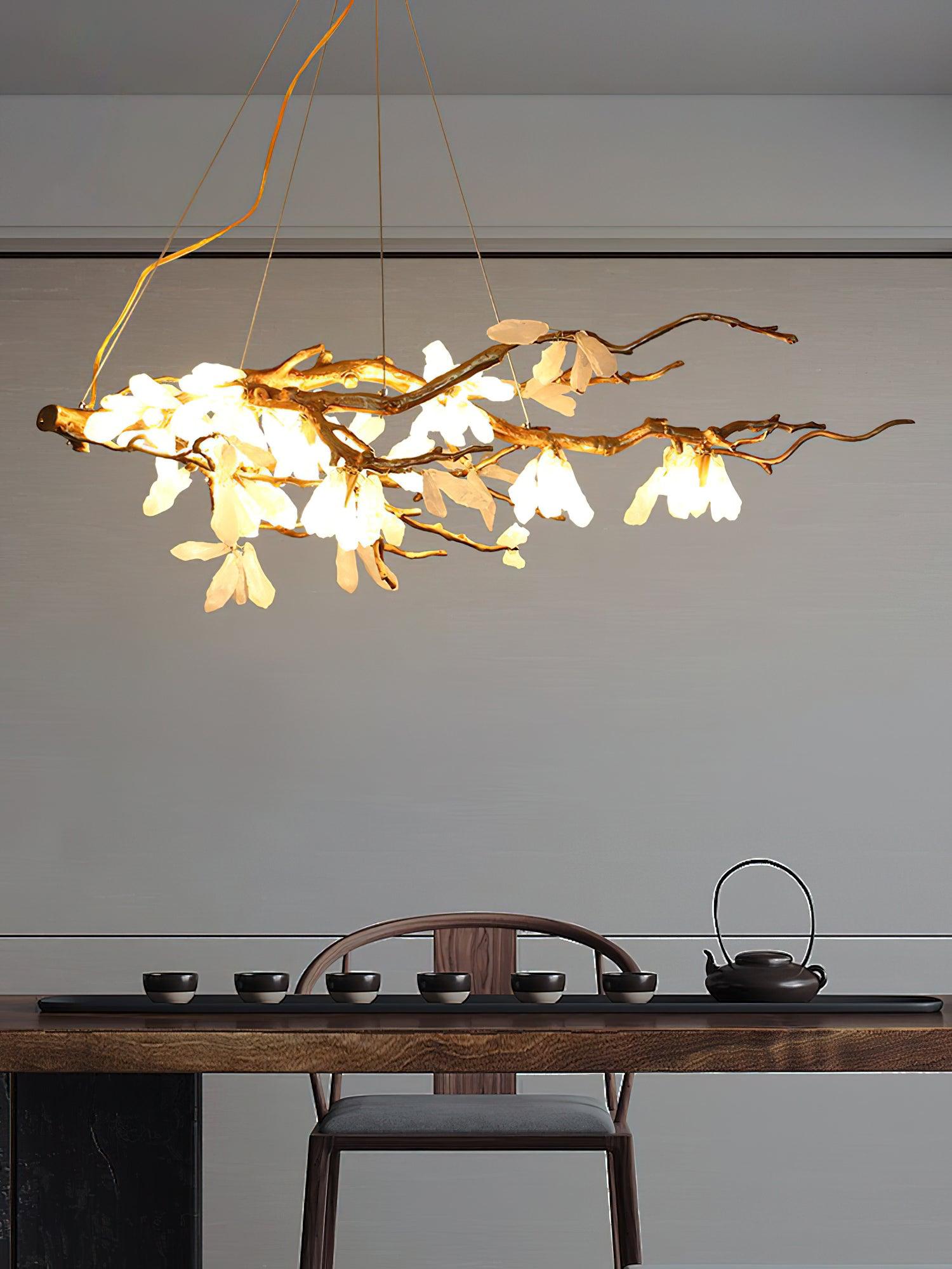 Irtvin Chandelier Branch Stone Organic-Neutral Decor