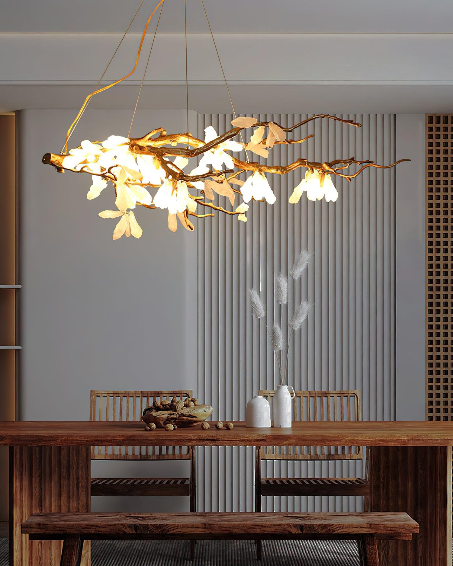 Irtvin Chandelier Branch Stone Organic-Neutral Decor