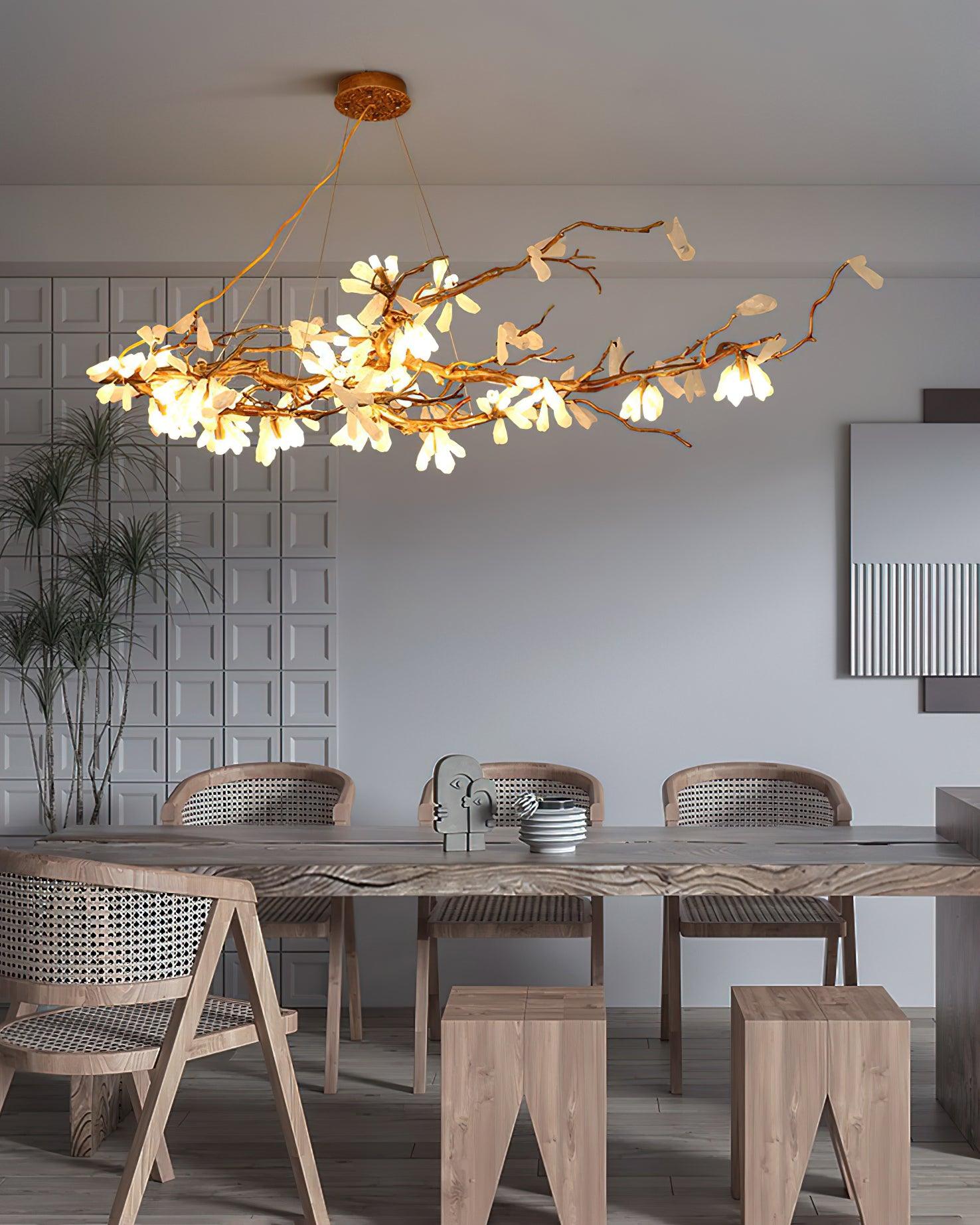 Irtvin Chandelier Branch Stone Organic-Neutral Decor