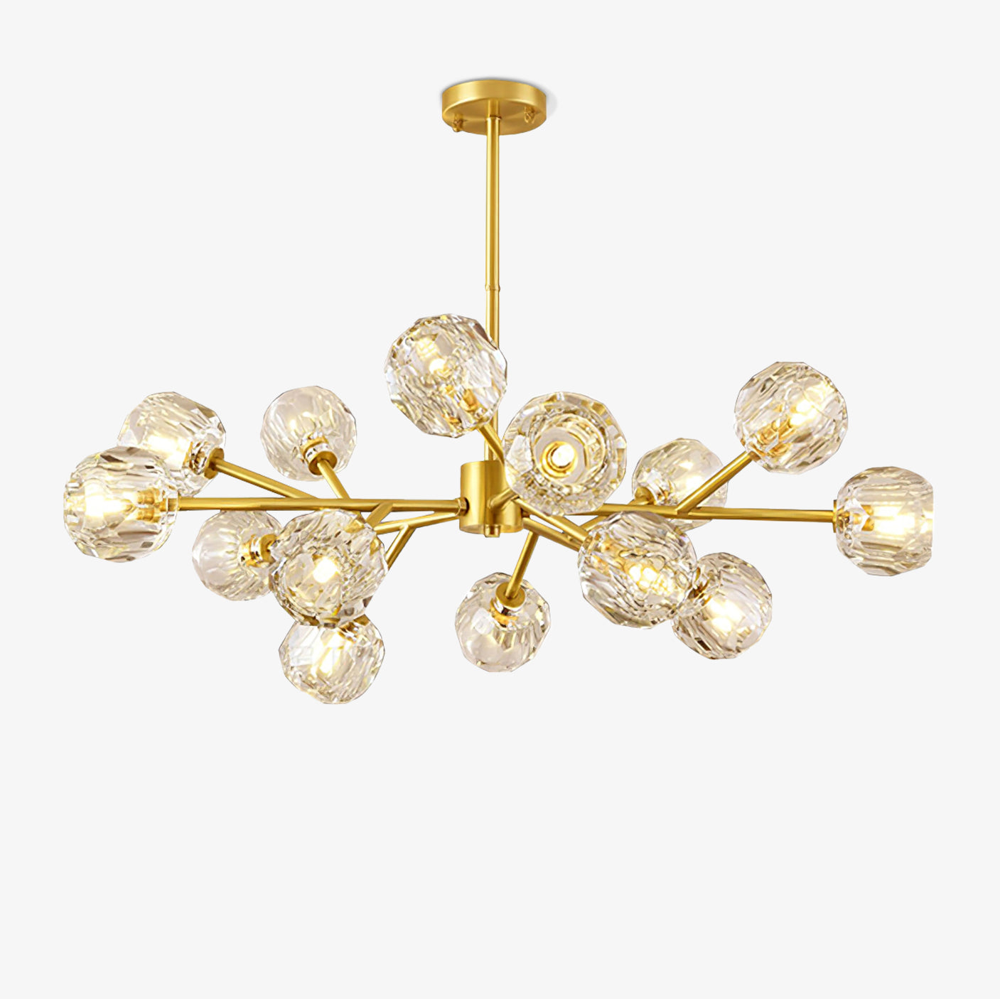 Thalyn Pendant Lamp Crystal Ball Brass Cluster-Neutral Decor