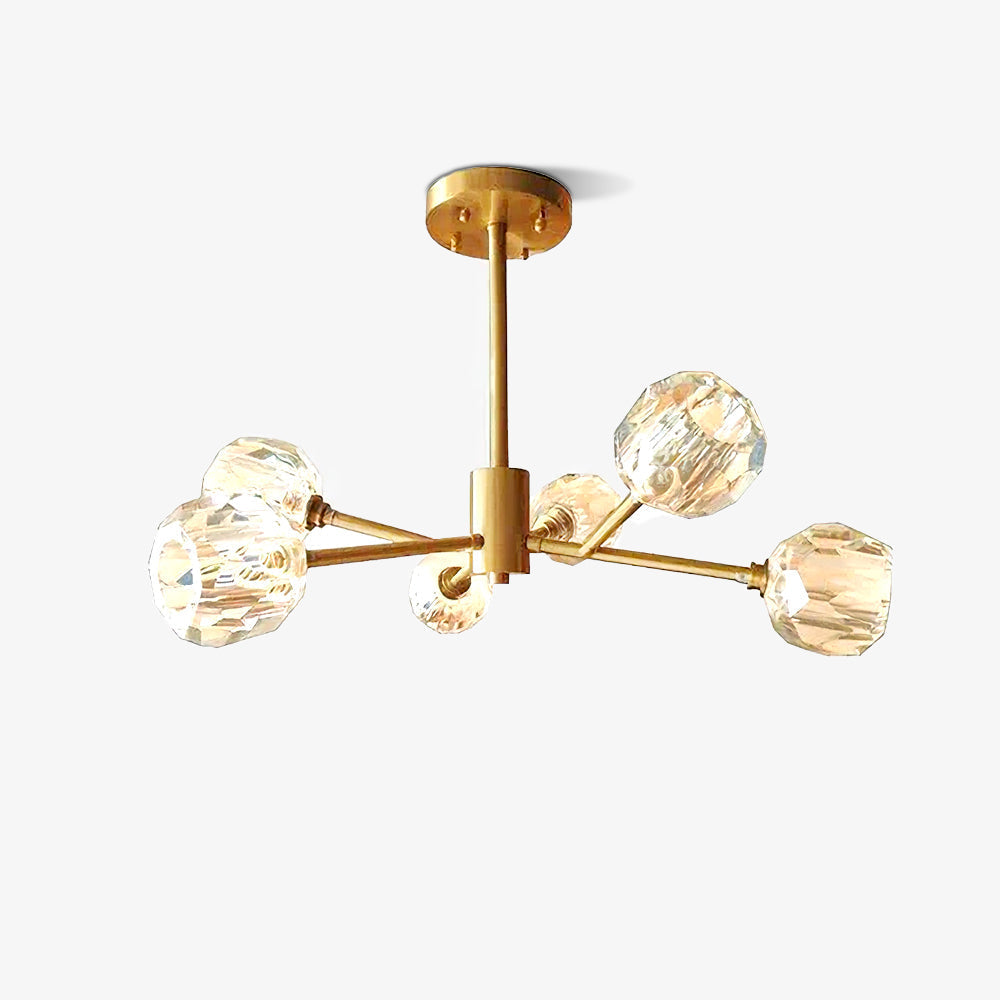 Thalyn Pendant Lamp Crystal Ball Brass Cluster-Neutral Decor