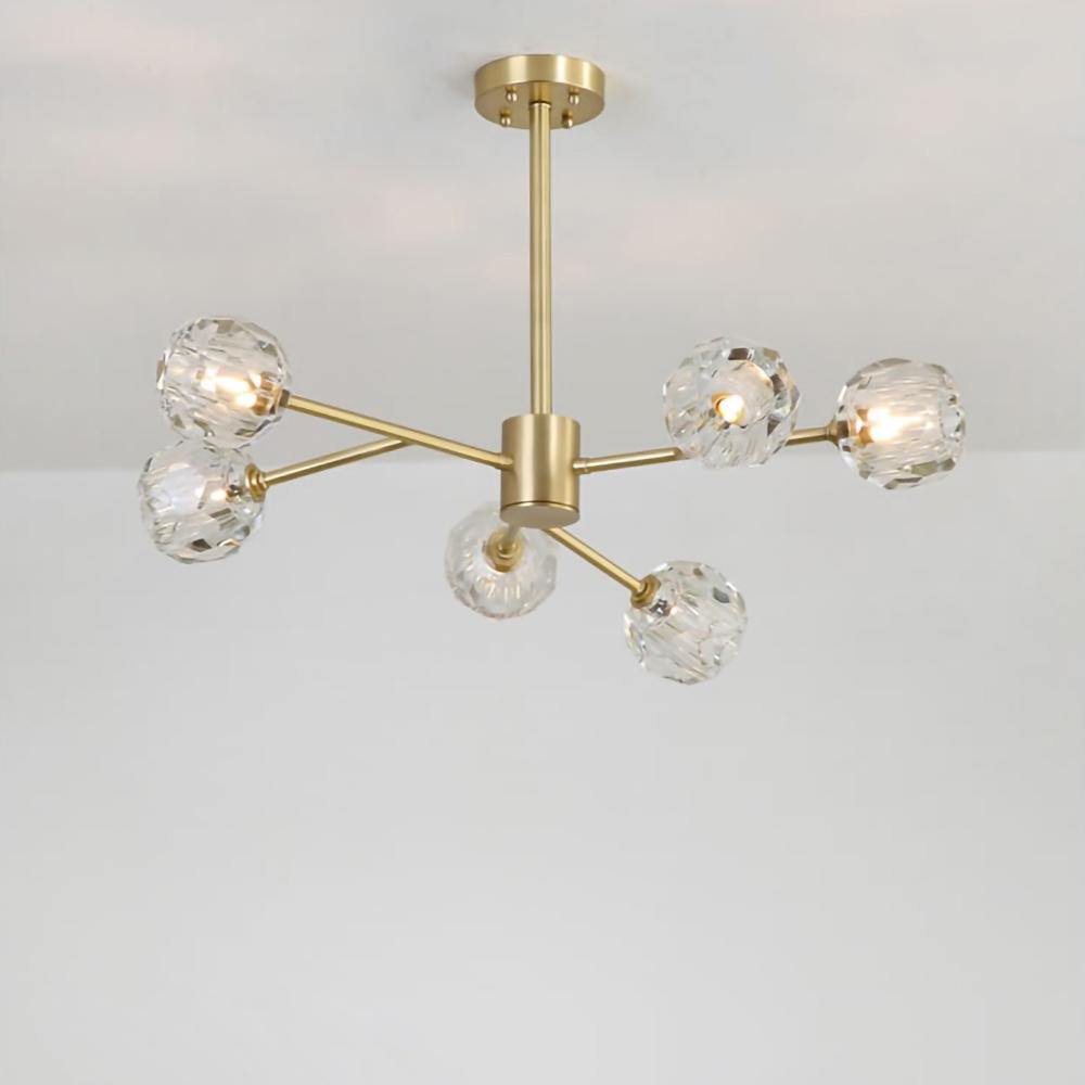 Thalyn Pendant Lamp Crystal Ball Brass Cluster-Neutral Decor