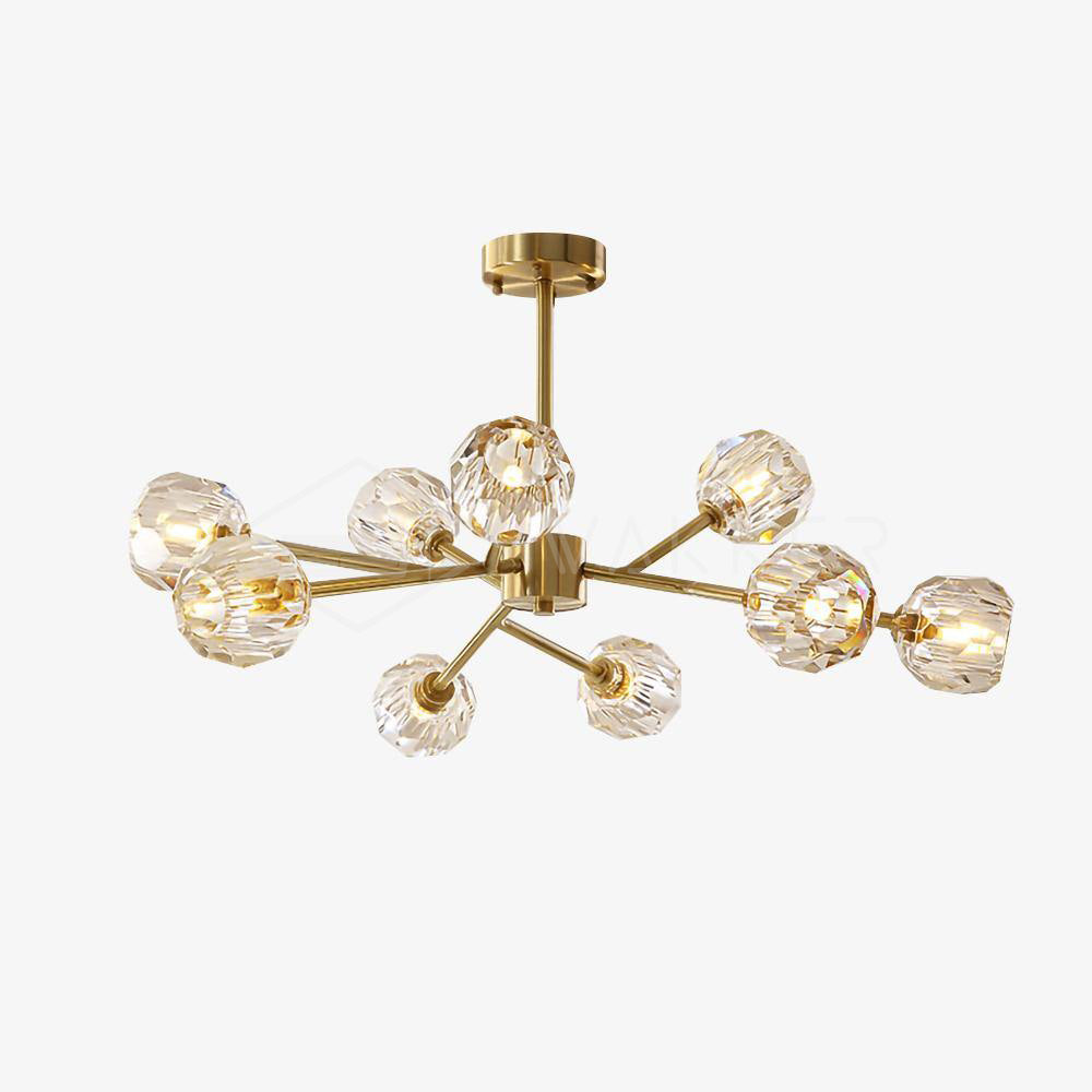 Thalyn Pendant Lamp Crystal Ball Brass Cluster-Neutral Decor