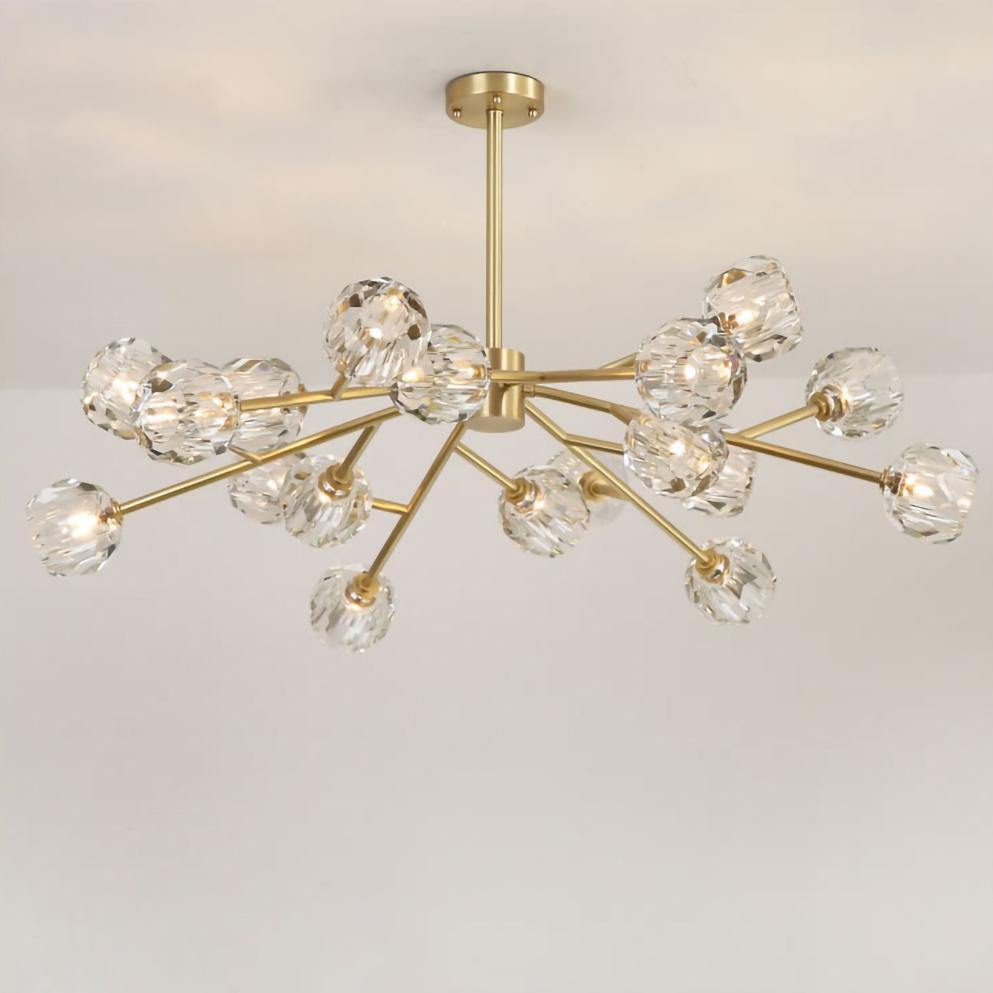 Thalyn Pendant Lamp Crystal Ball Brass Cluster-Neutral Decor