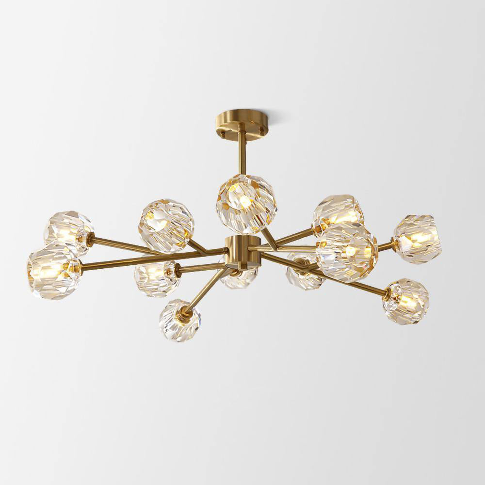 Thalyn Pendant Lamp Crystal Ball Brass Cluster-Neutral Decor